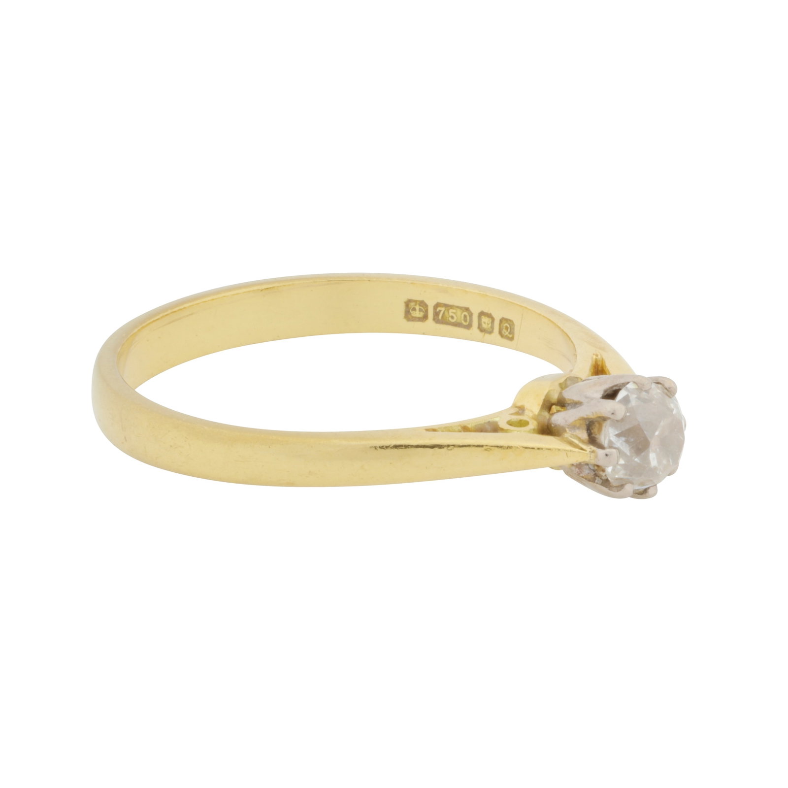 A single stone diamond ring, circa 1990 18 carat yellow and white gold - 2