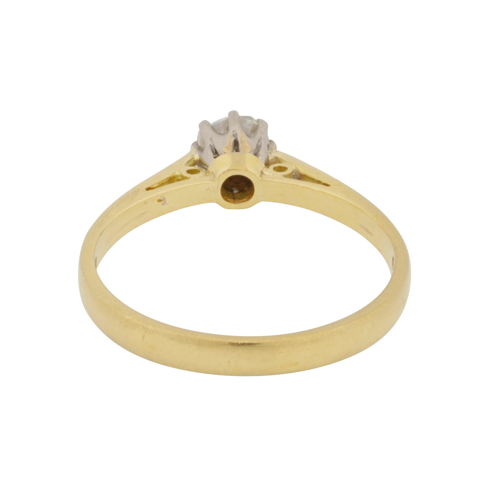 A single stone diamond ring, circa 1990 18 carat yellow and white gold - 4
