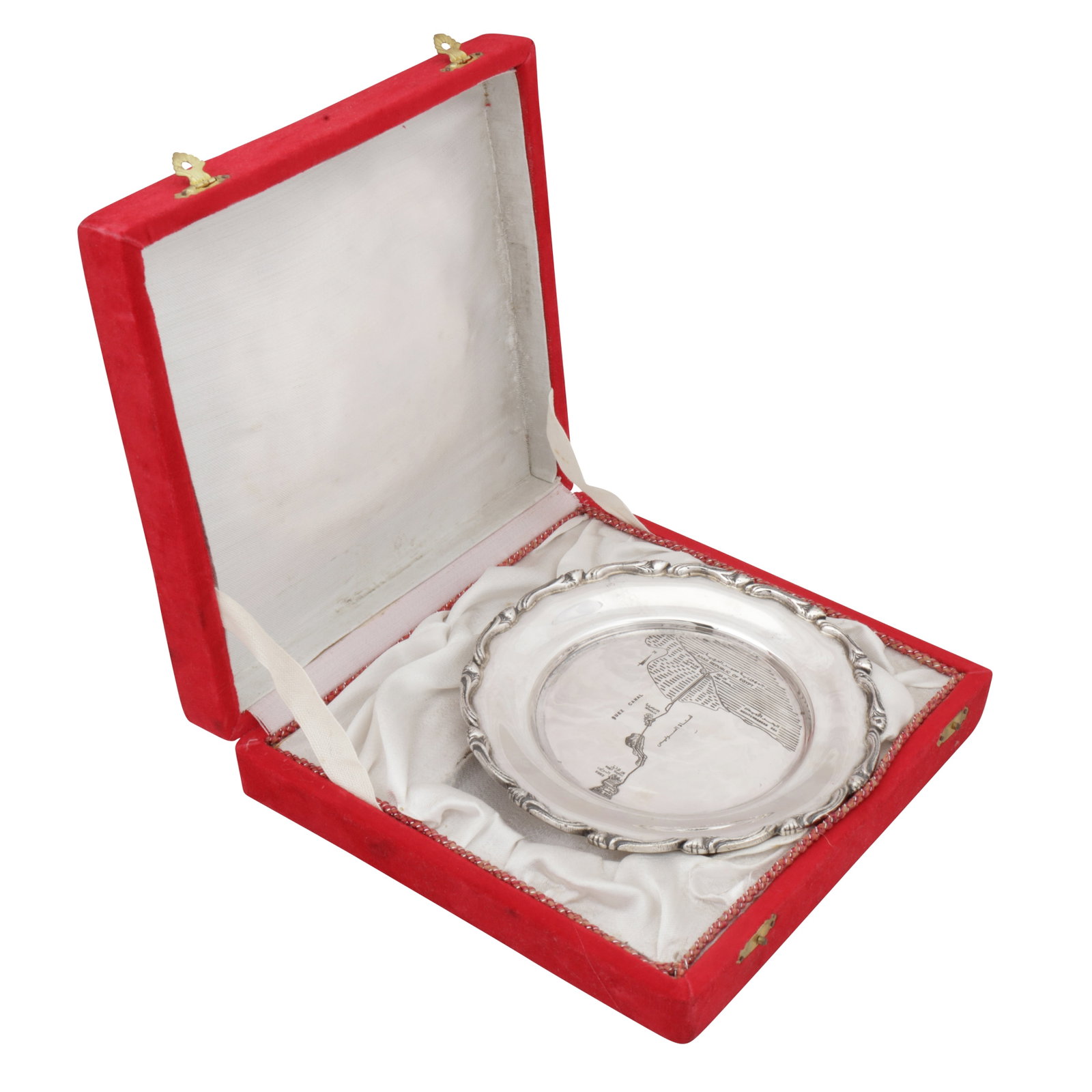 Cairo circa 1980 A cased late 20th century Egyptian 900 standard silver dish - 2