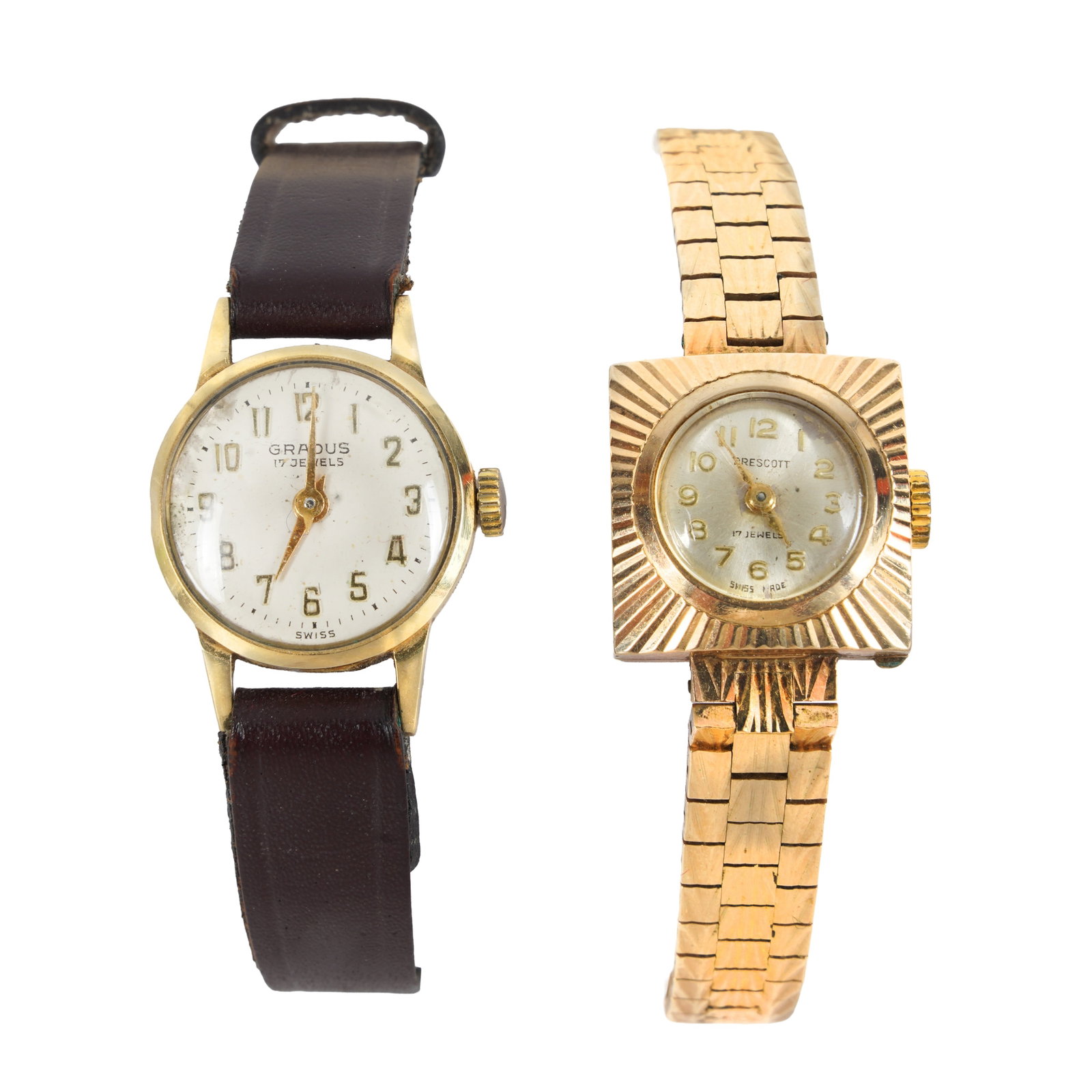 Gradus Wristwatch and Prescott Bracelet Watch 14K & 9K Gold (1 of 1)