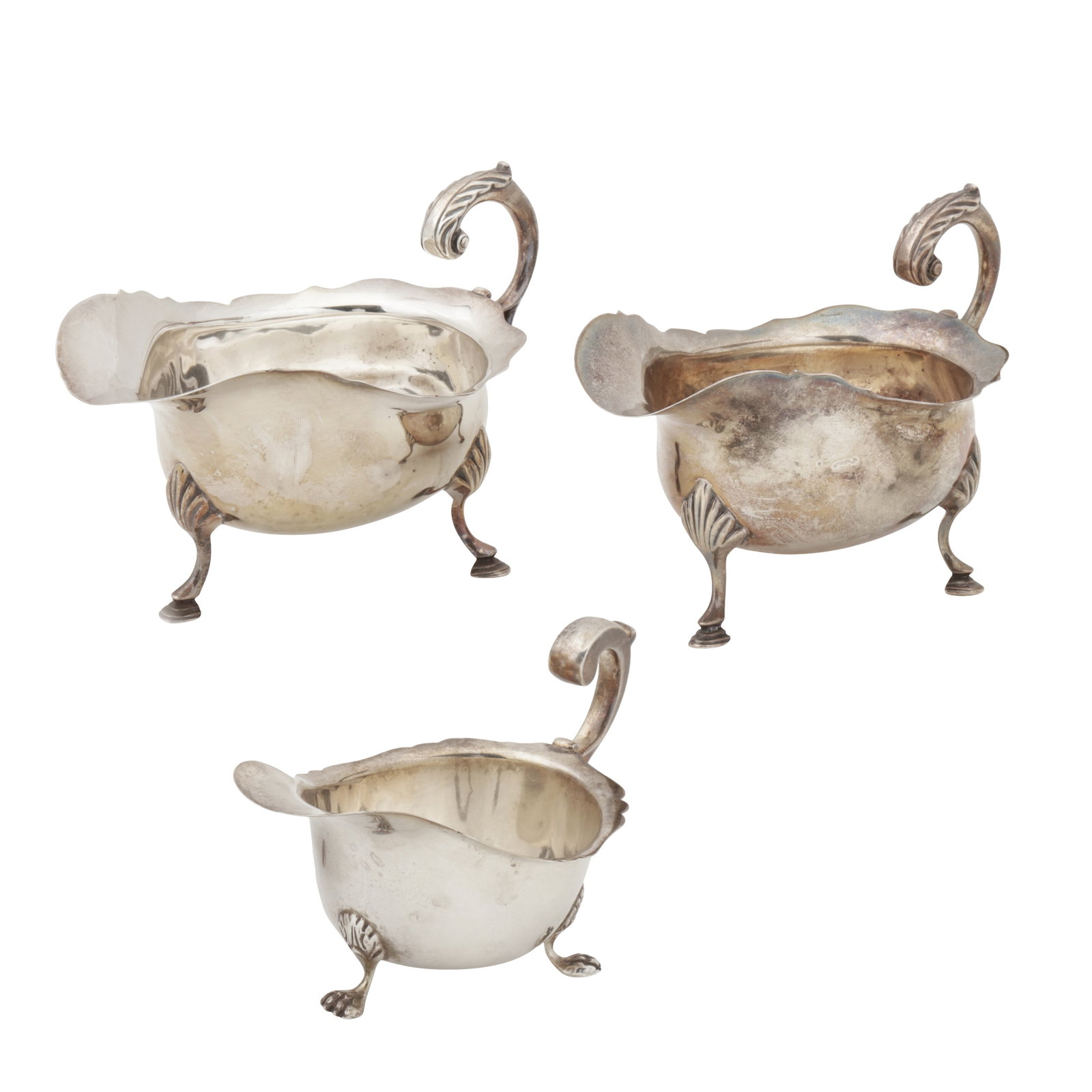London 1923 by Robert Stewart A pair of George V sterling silver sauceboats (1 of 1)