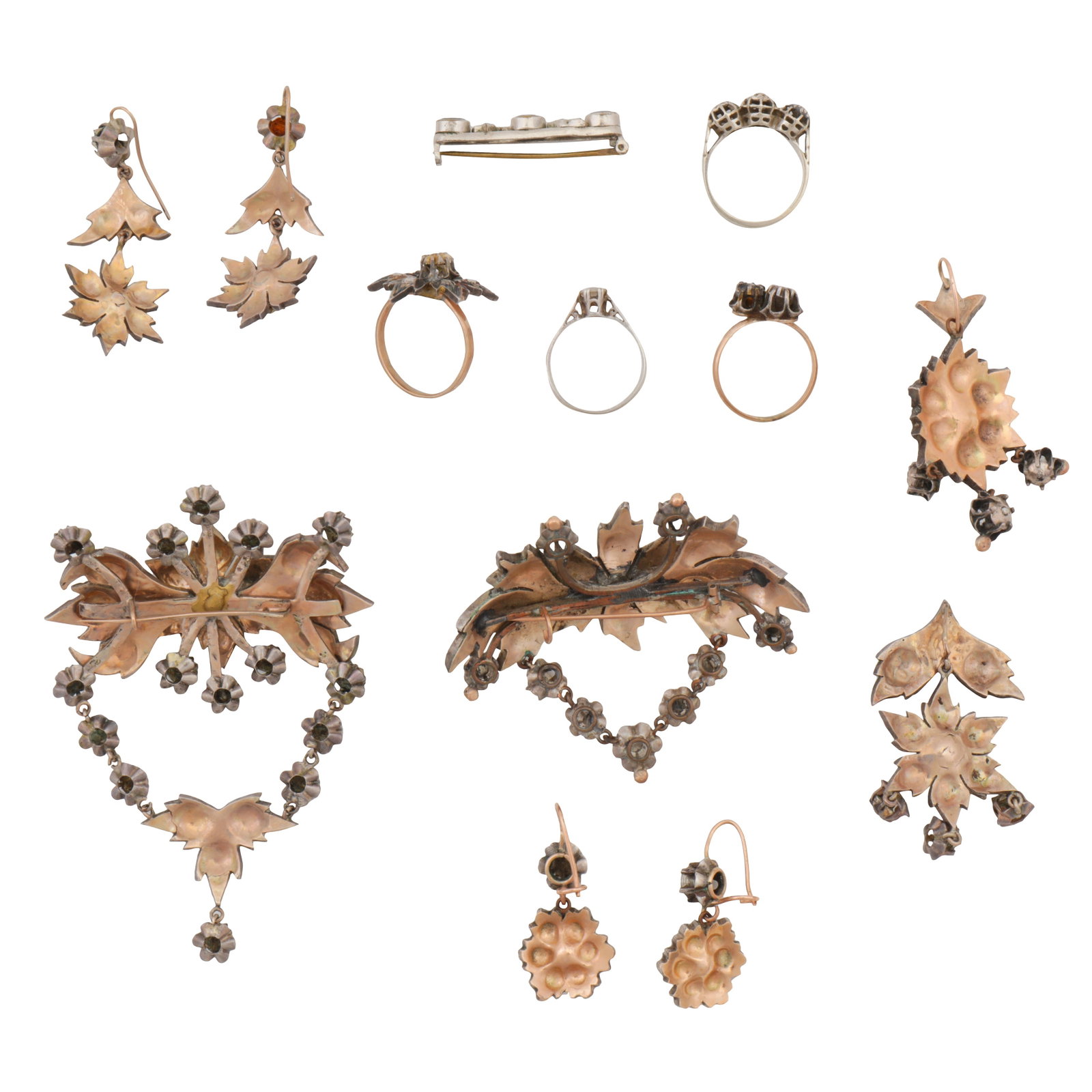 A group of gem-set jewellery White and yellow metal - 2