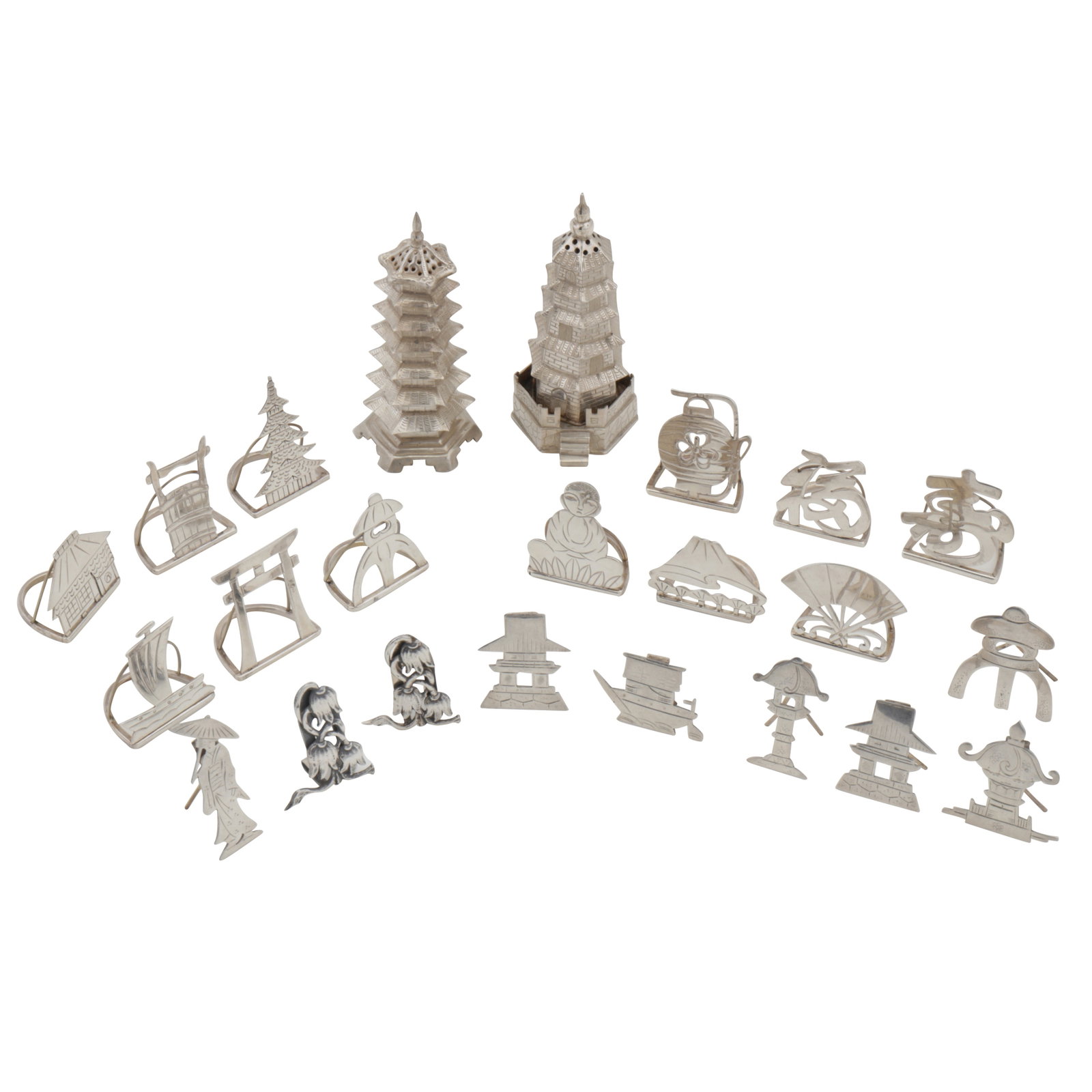 Japanese circa 1960 A set of twelve mid-20th century place card / menu holders (1 of 1)