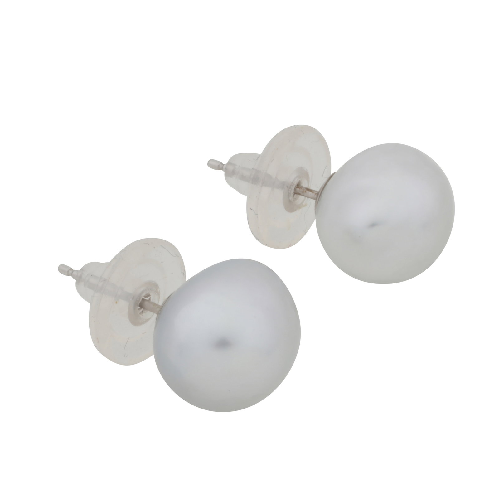 A pair of pearl stud earrings White metal - 2