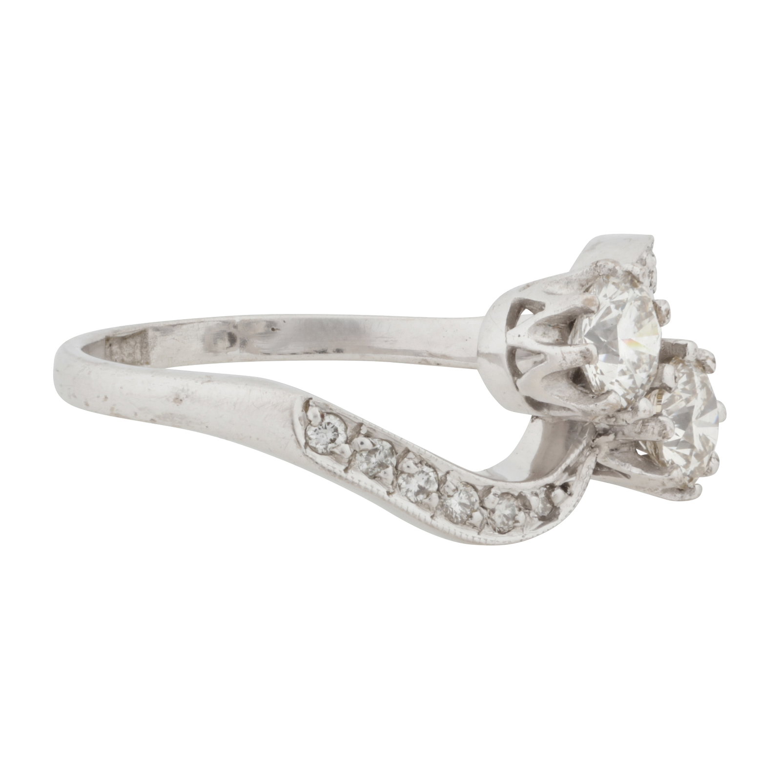 A toi et moi diamond ring White metal - 2