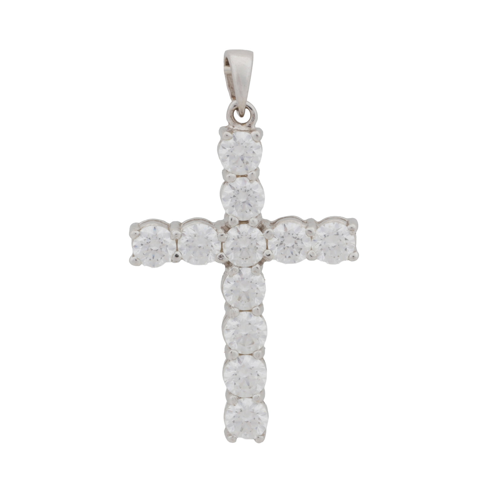 A cubic zirconia cross pendant 14ct white gold (1 of 2)
