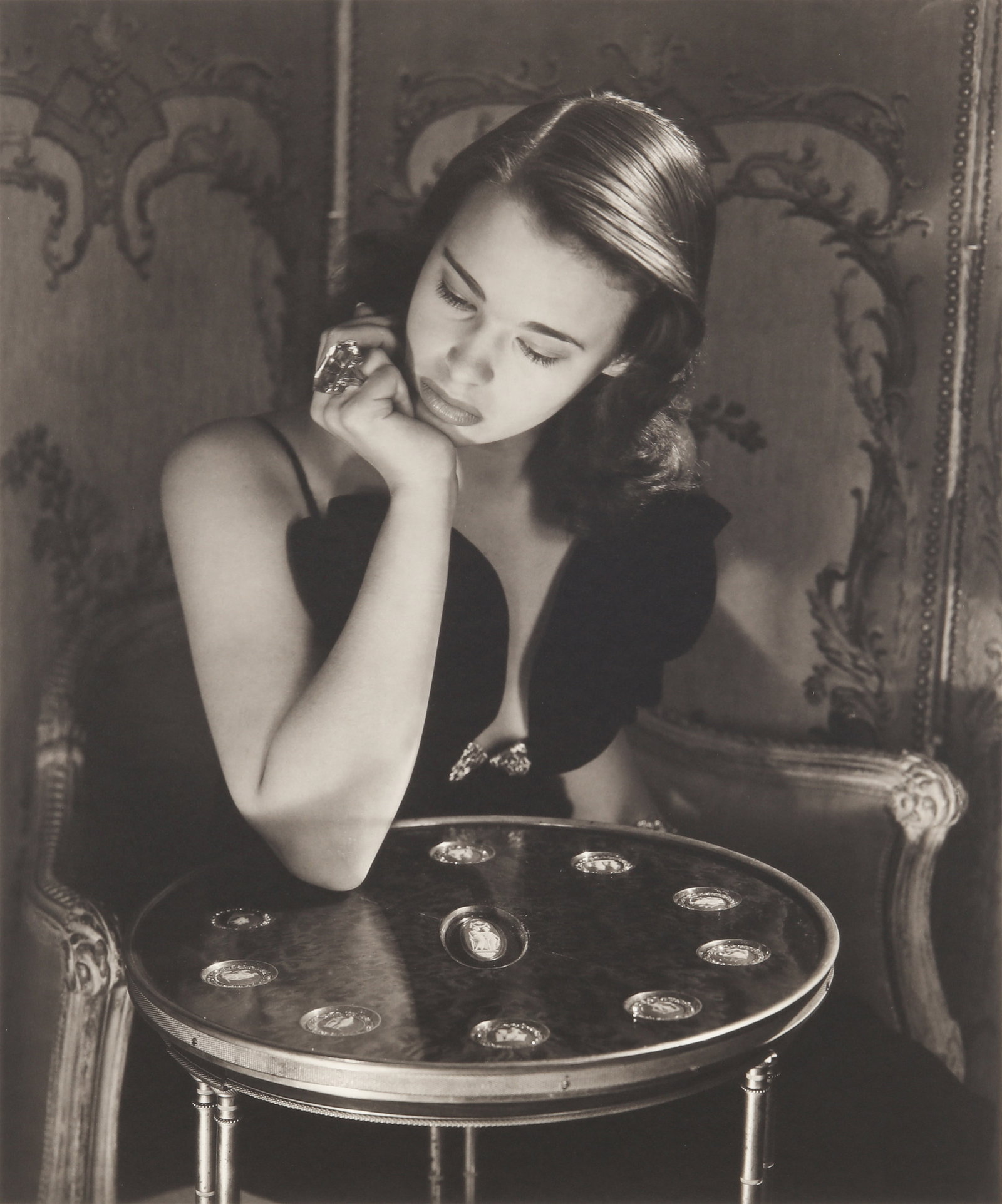 Horst P. Horst (1906-1999) Gloria Vanderbilt, 1941: Platinum palladium print, image size 47 x 38.5cm, sheet size 61 x 51cm, Artist's Proof, from an edition /25, of which only 10 were realized, titled, and annotated in pencil verso, with Horst stamp ver