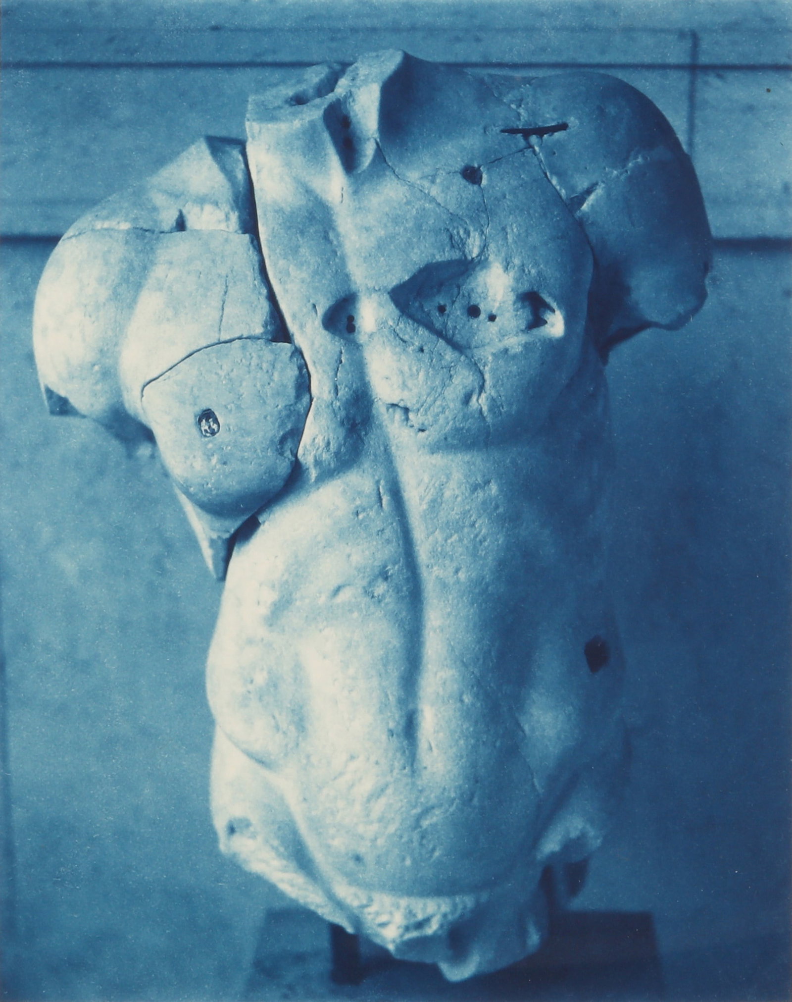 John Dugdale (b.1960) Restored Torso, Rome, 1997: Cyanotype, image size 20 x 25.4cm, A/P 3/3, titled, dated, and signed by the photographer in ink verso. Archivally mounted and framed, frame size 42 x 38cm, with Hamiltons, London, gallery label affix
