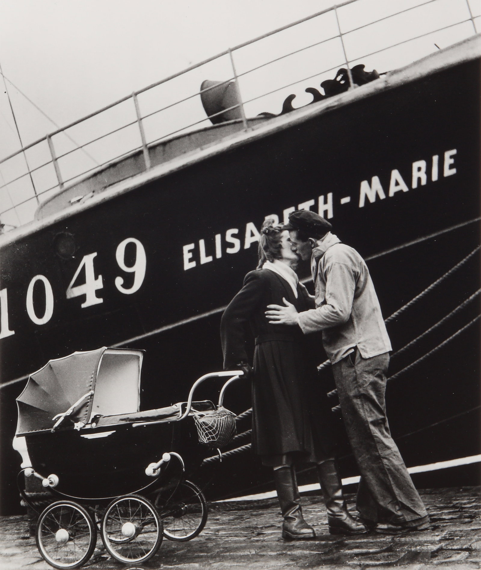 § Willy Ronis (1910-2009) Le Départ du Morutier, Fécamp, 1949: Silver gelatin print, printed 2003, image size 29.7 x 25cm, sheet size 39.8 x 29.8cm, signed by the photographer in ink lower margin recto, titled and dated by the photographer in pencil verso, with t