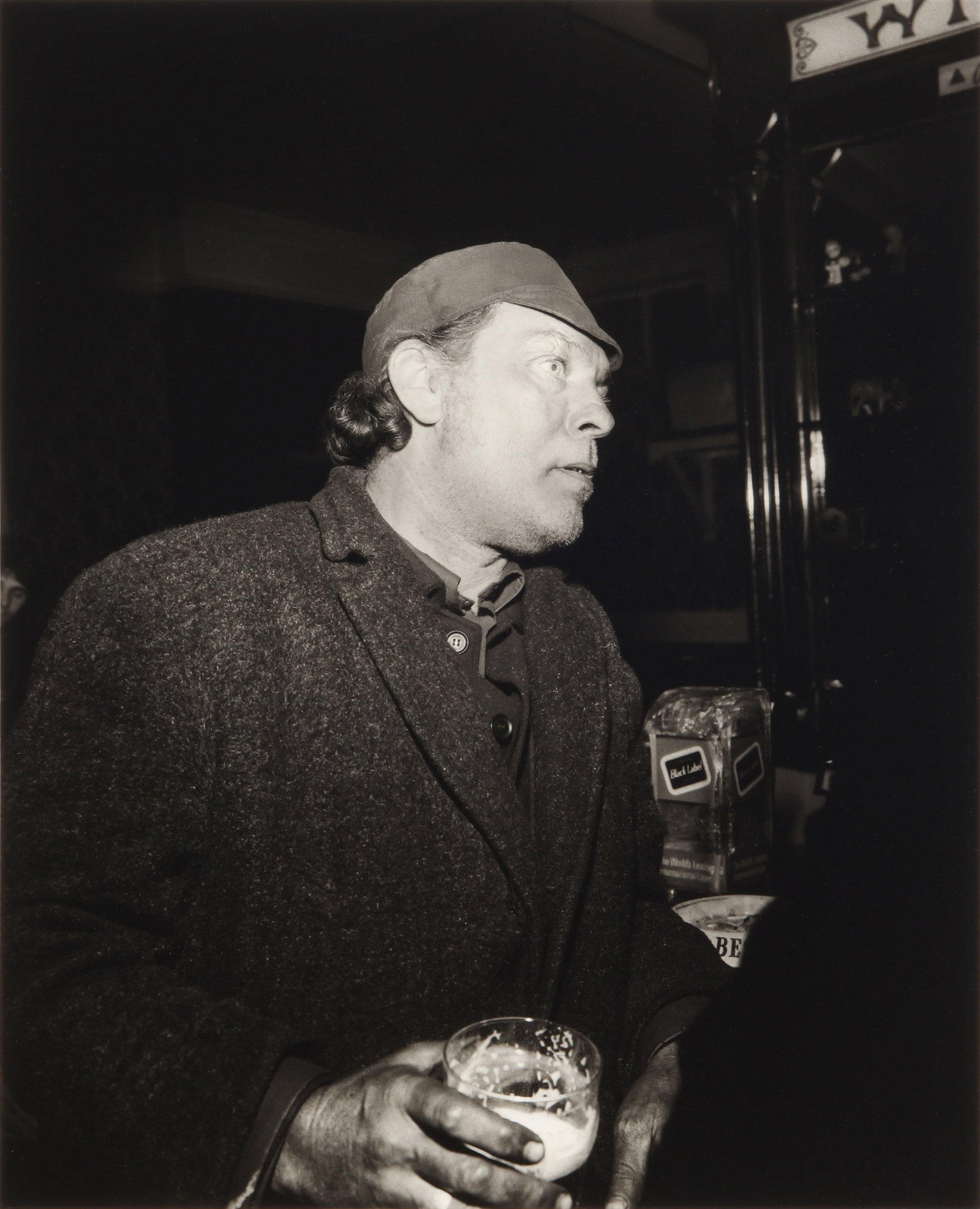 § Graham Smith (b.1947) Bob in the 'Prince Alice', South Bank, 1985: Silver gelatin print, printed later, image size 34 x 27.7cm, sheet size 43.7 x 37.4cm, signed, titled, and dated by the photographer in pencil verso.