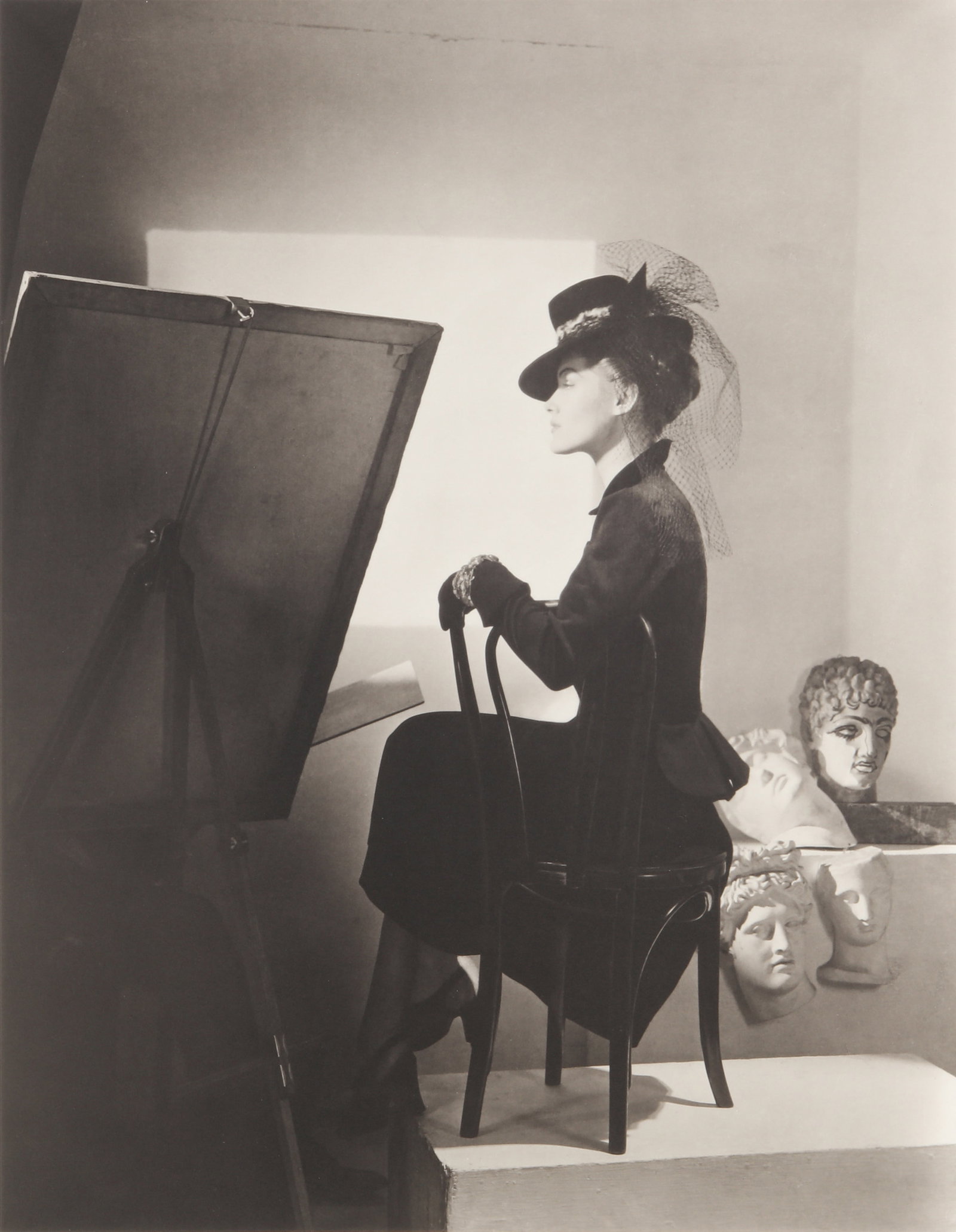 Horst P. Horst (1906-1999) Fashion with Easel, 1938: Platinum palladium print, image size 46 x 36cm, sheet size 60 x 50cm, Artist's Proof, titled, dated, annotated, and signed by the photographer in pencil verso, with photographer's stamp verso, and pho