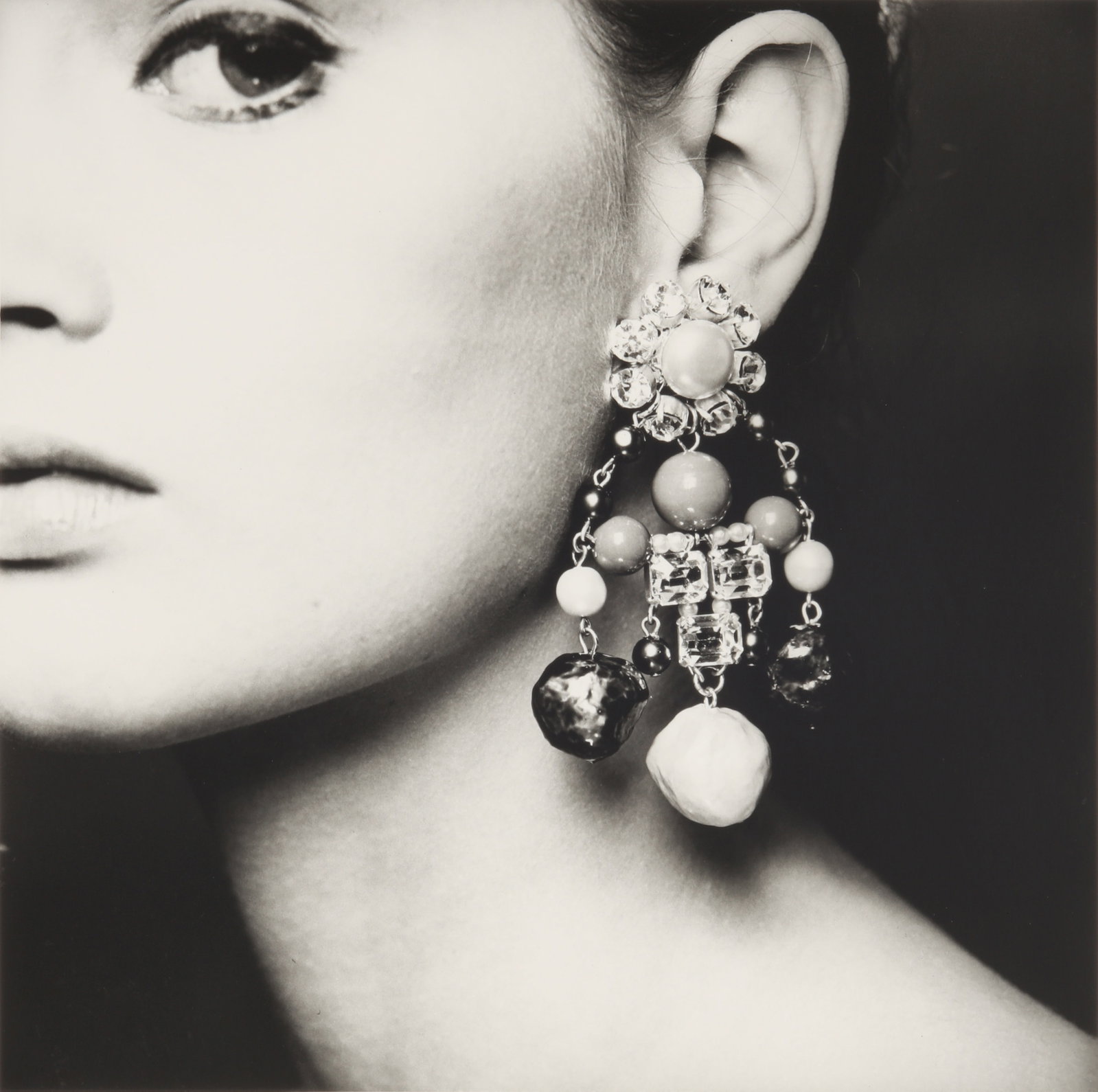 § Terence Donovan (1936-1996) Celia Hammond, Queen, 1963: Silver gelatin print, printed later from the original negative, image size 45.5 x 46cm, sheet size 60.5 x 50.5cm, edition 12/25, with Terence Donovan Archive copyright stamp and hand-annotated Archive