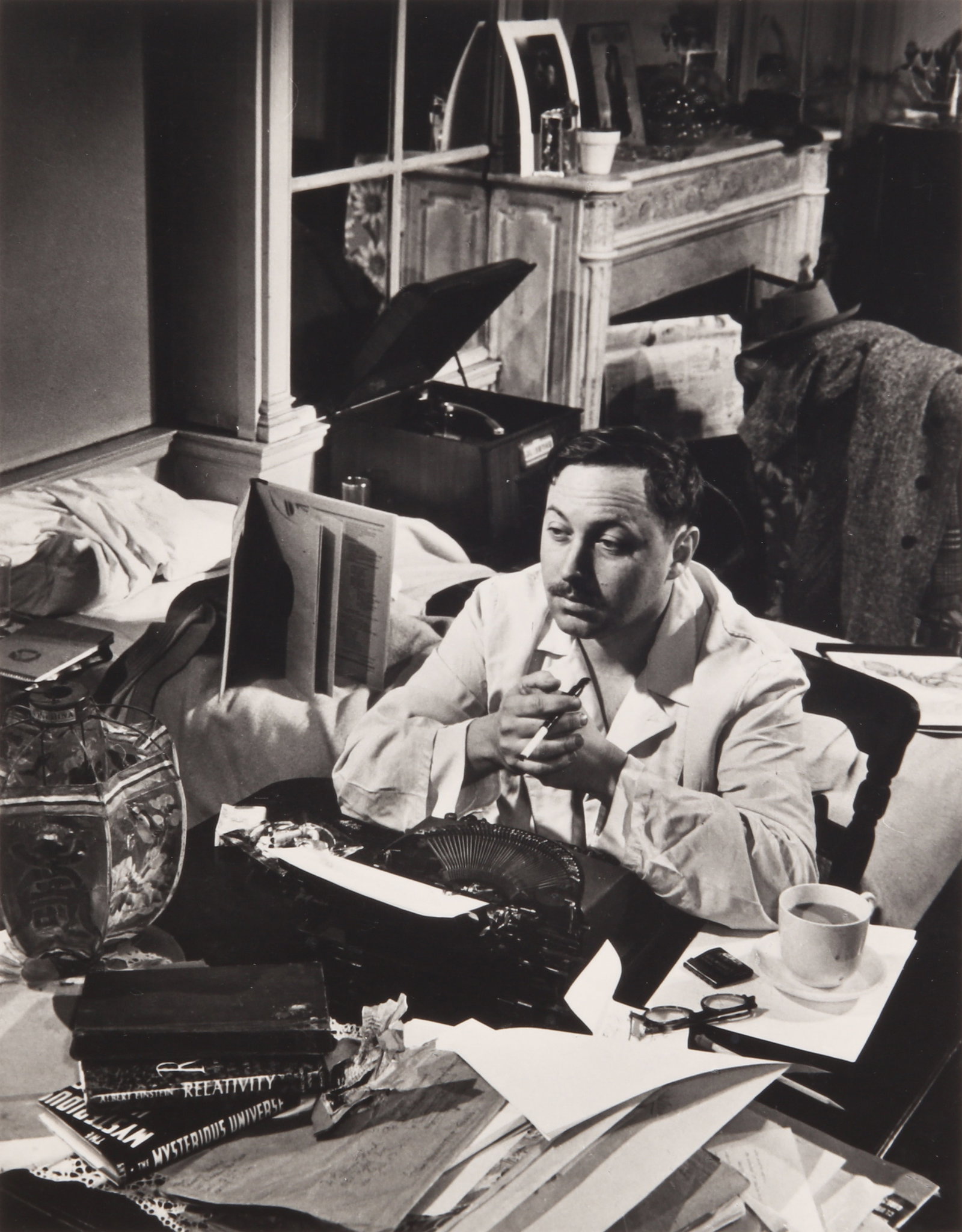 W. Eugene Smith (1918-1978) Tennessee Williams on the set of A Street Car Named Desire, Broadway, (1 of 3)
