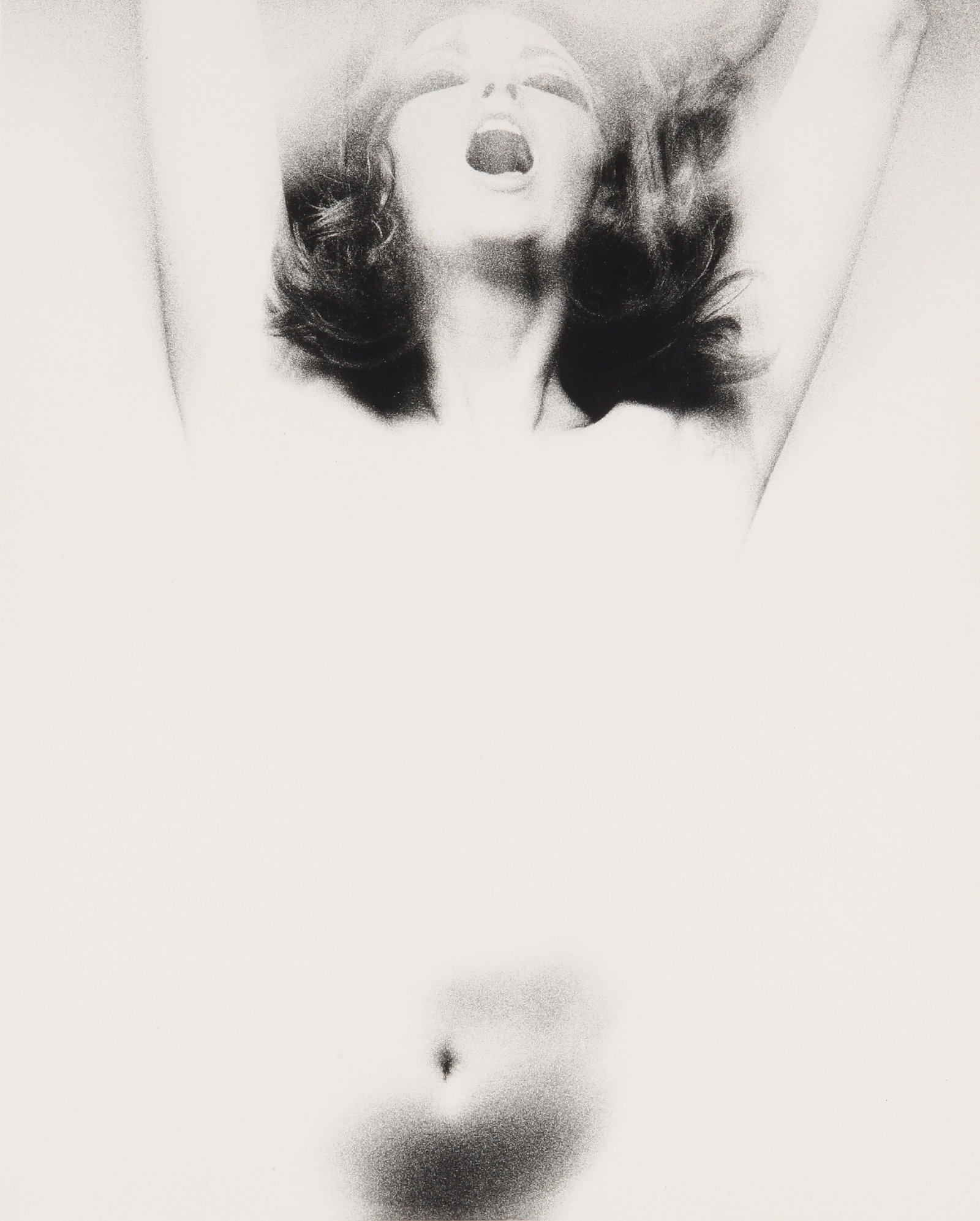 § Sam Haskins (1926-2009) November Girl, Orgasm, 1966: Vintage silver gelatin print, printed 1966, image/sheet size 38 x 31cm, with the photographer's facsimile signature, and hand-annotated Haskins Estate Print Identification Number Stamp [#56825] verso.