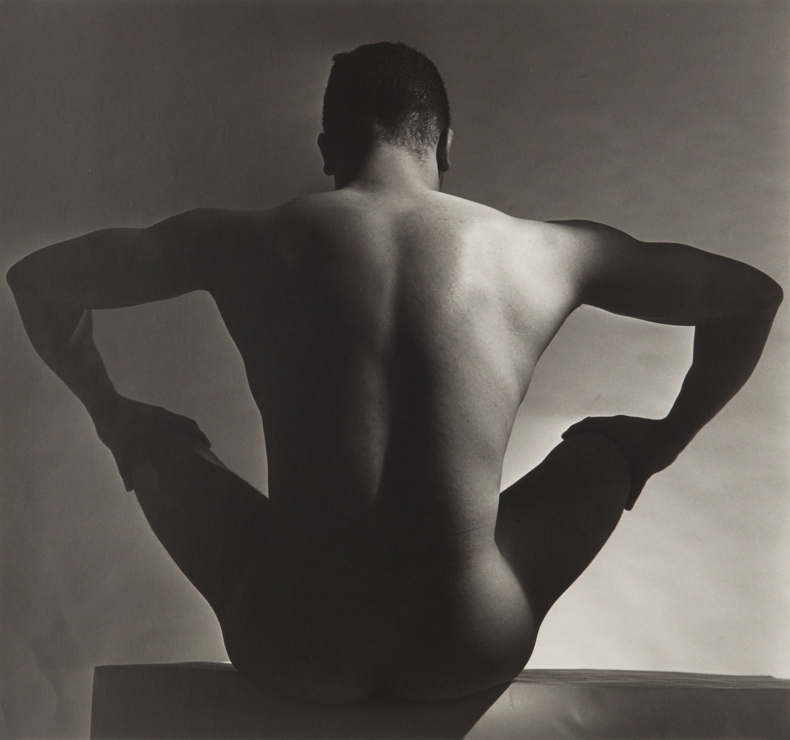 Horst P. Horst (1906-1999) Male Nude, 1952: Silver gelatin print, printed later, image/sheet size, 38.5 x 36.5, signed by the photographer in pencil verso.