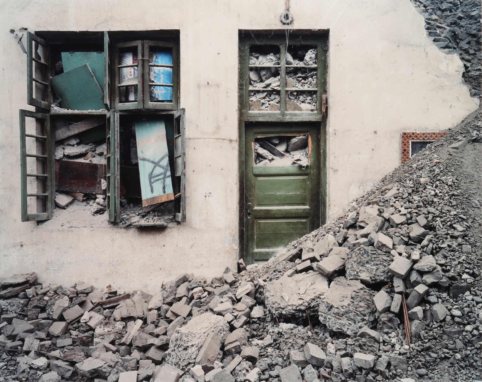Edward Burtynsky (b.1955) Wushan #3, Yangtze River, China, 2002: Chromogenic print, dry-mounted to board, sheet size 68.5 x 86cm, card size 86 x 104cm, signed by the photographer on a label with printed title, date and edition 3/10 affixed to board verso. Provenanc