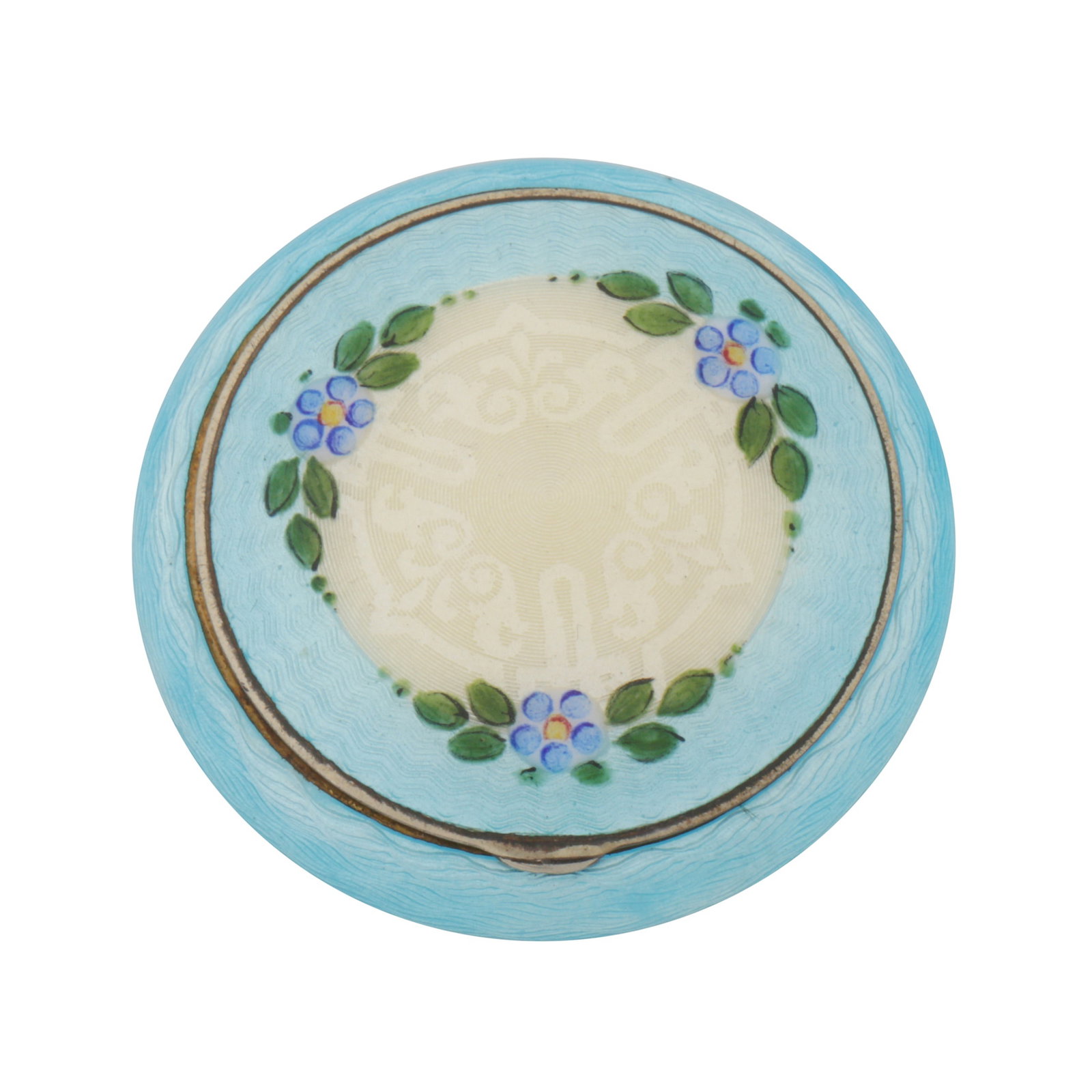American circa 1925 An early 20th century silver and guilloche enamel compact (1 of 5)