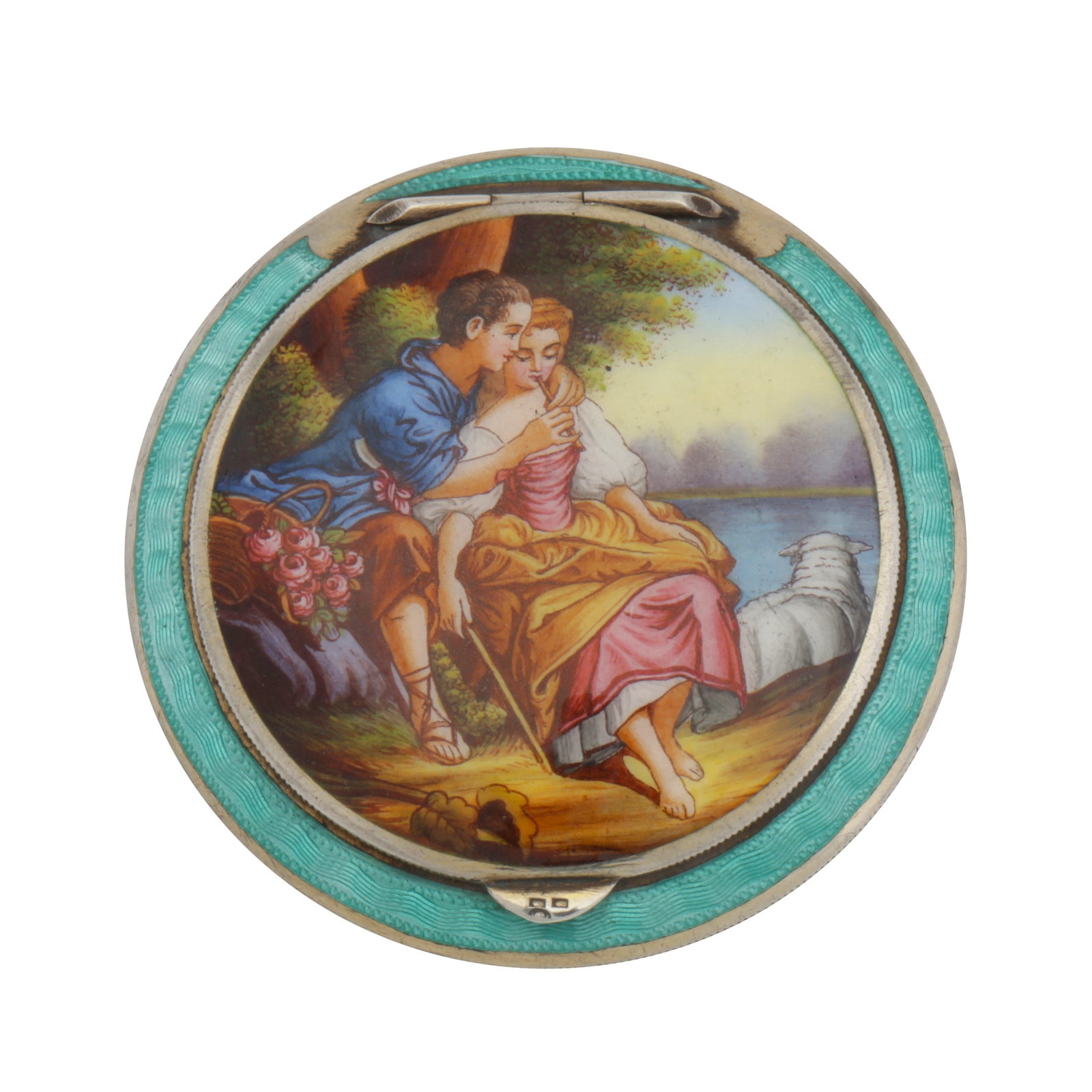 Austrian circa 1930 by SI? (unidentified) An early 20th century sterling silver and enamel compact (1 of 5)