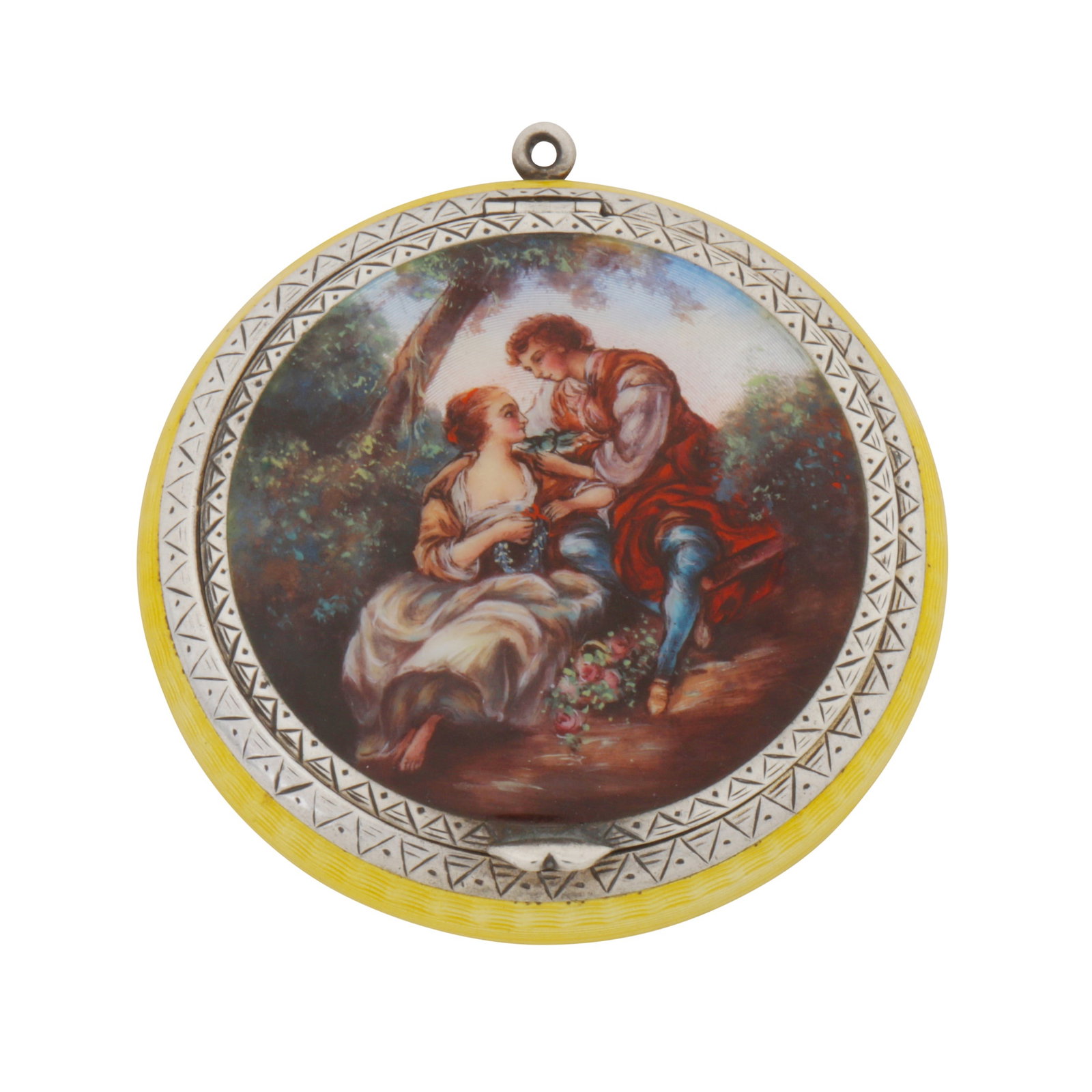 Pforzheim circa 1930 An early 20th century German sterling silver and enamel compact (1 of 4)
