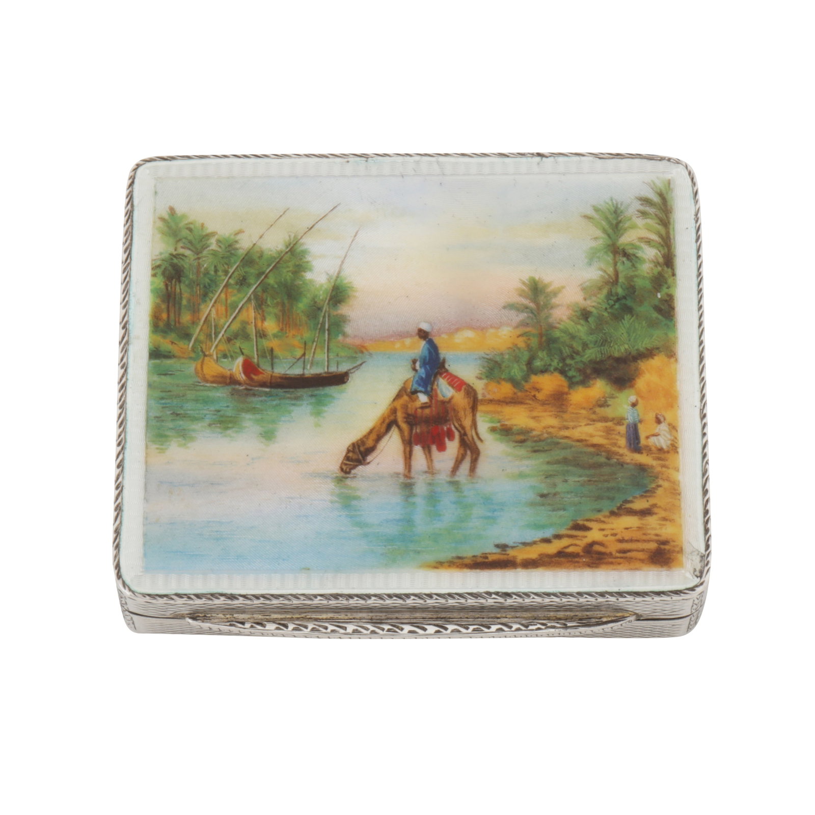 Birmingham 1929 by Henry Clifford Davis A George V sterling silver and enamel compact (1 of 7)