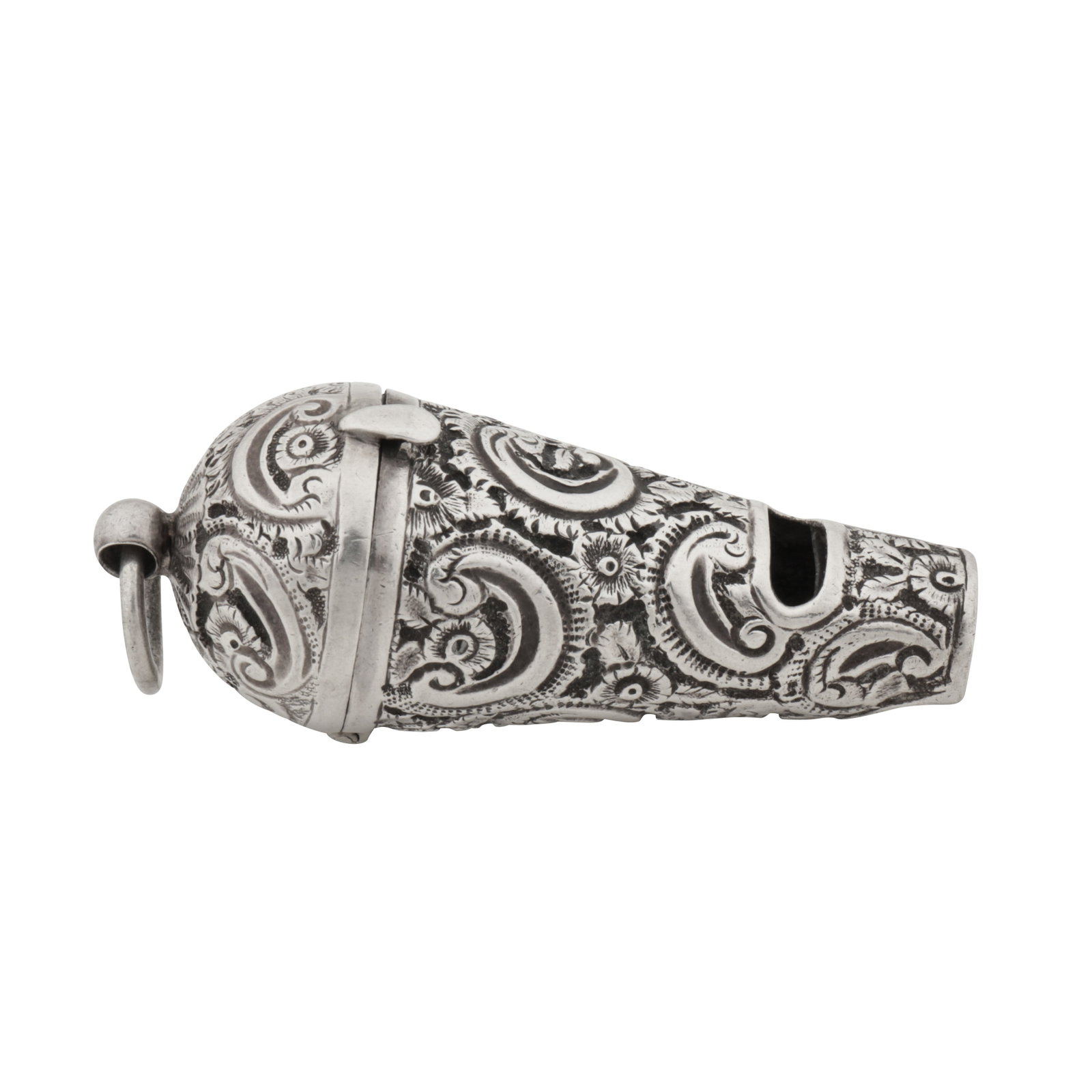 Birmingham 1881 by George Unite A Victorian sterling silver combination whistle / vinaigrette (1 of 5)