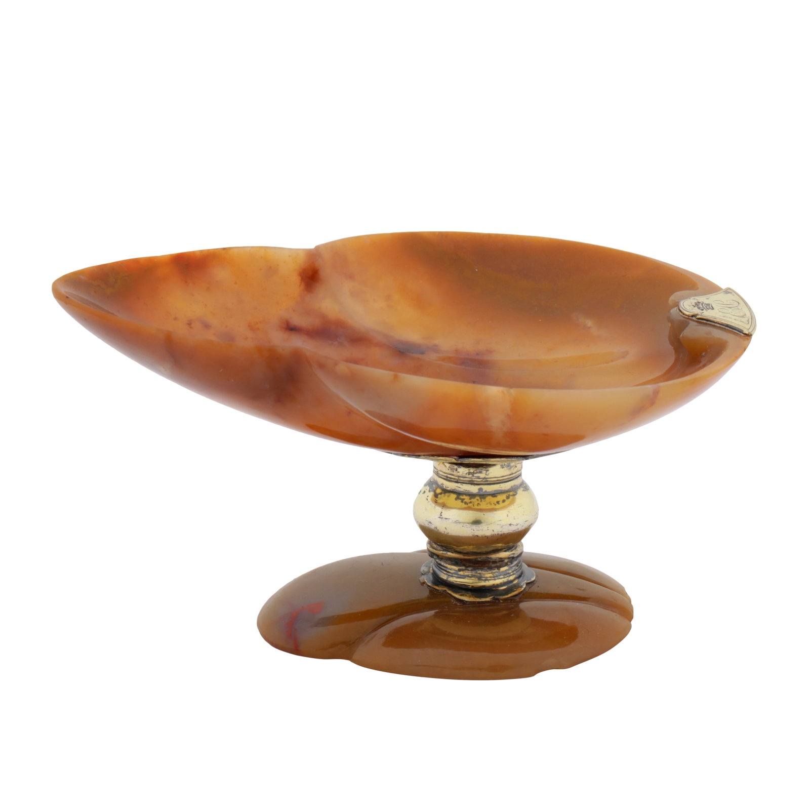 English or Continental circa 1820-40 An early to mid-19th century silver gilt mounted agate dish (1 of 5)