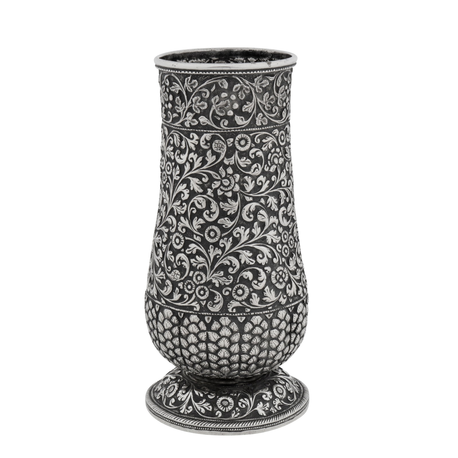 Cutch circa 1870 A late 19th century Anglo – Indian unmarked silver vase (1 of 4)