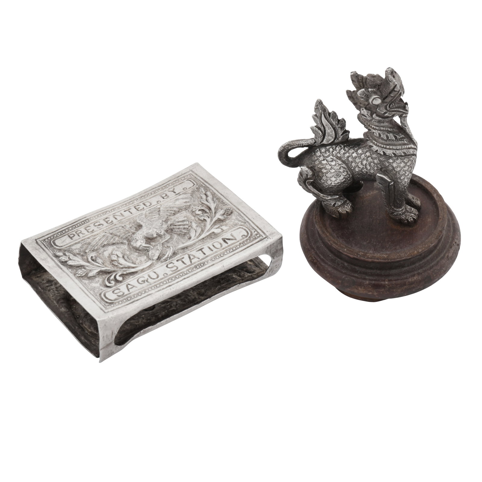 Burmese circa 1910 An early 20th century silver match box holder (1 of 2)