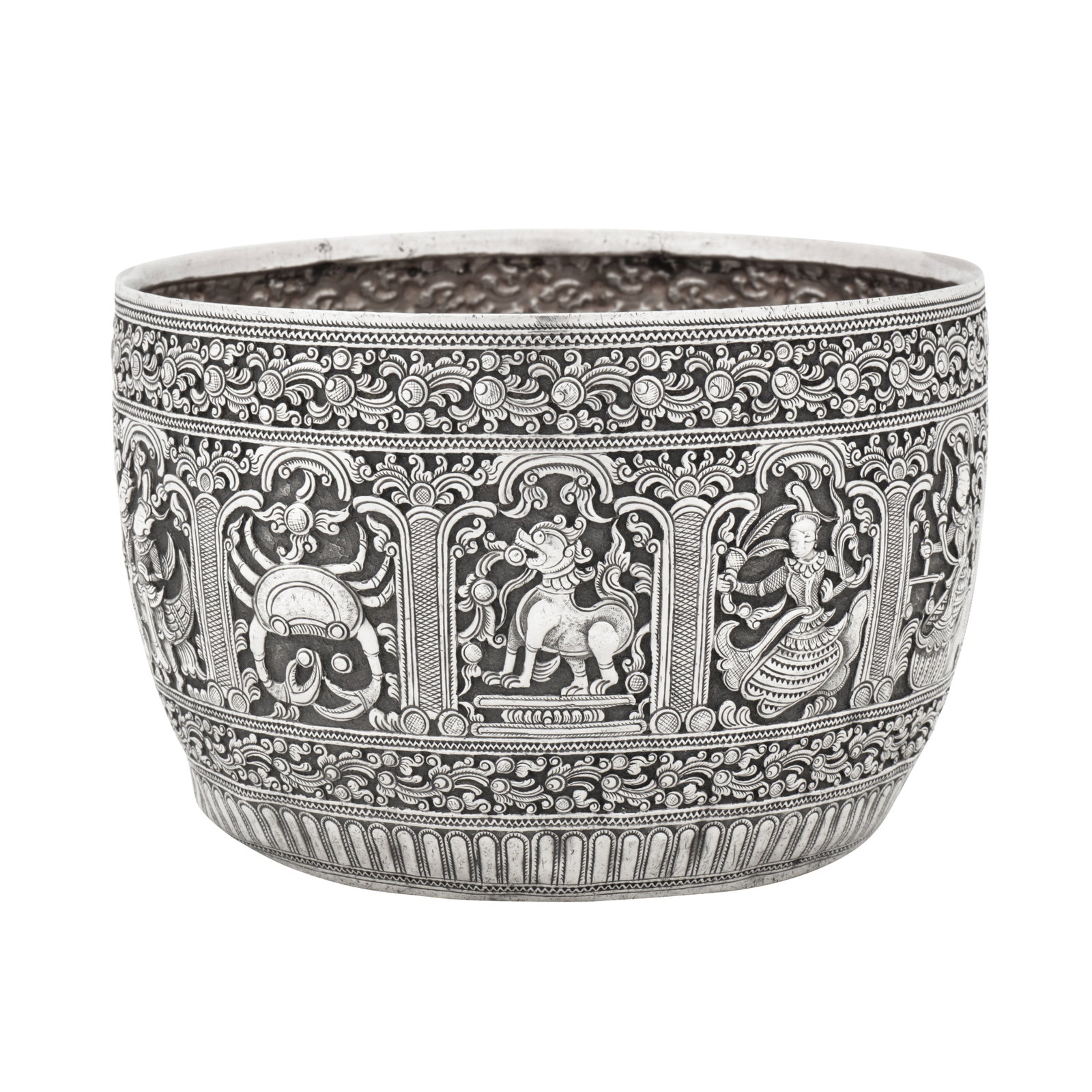 Thayetmyo dated 1874-75 A late 19th century Burmese unmarked silver bowl (1 of 7)