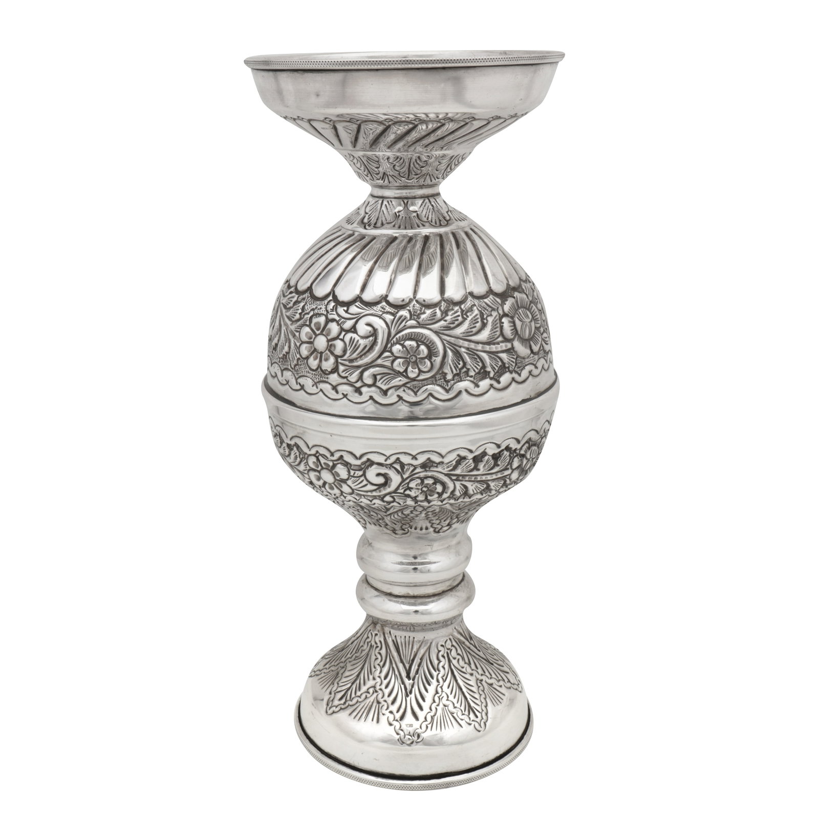 Cairo circa 1980 A late 20th century Egyptian 900 standard silver vase (1 of 6)