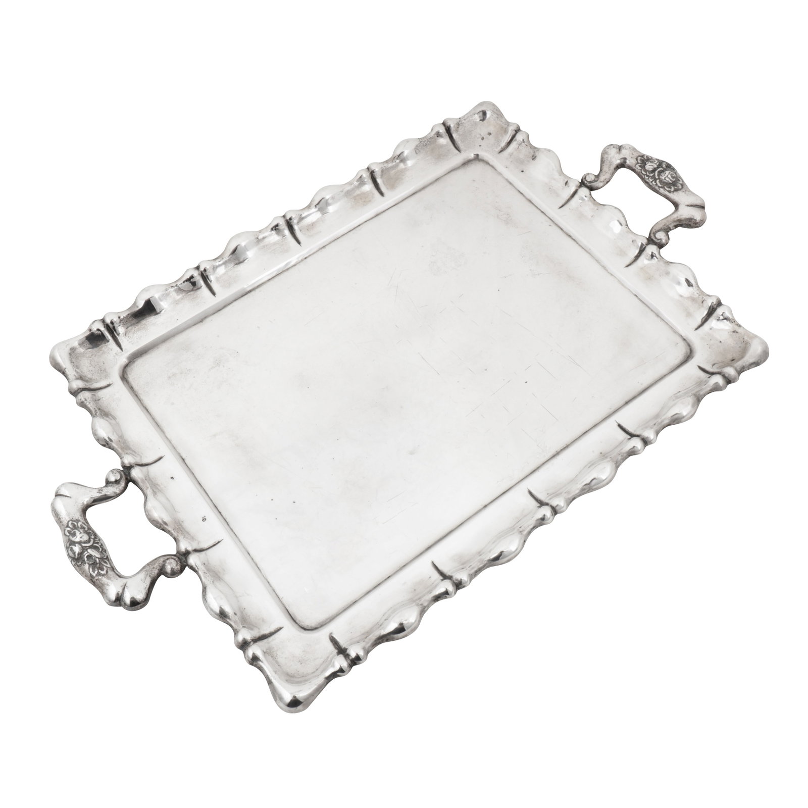 Budapest circa 1940 by HH An early 20th century Hungarian 800 standard silver twin handled tray (1 of 5)