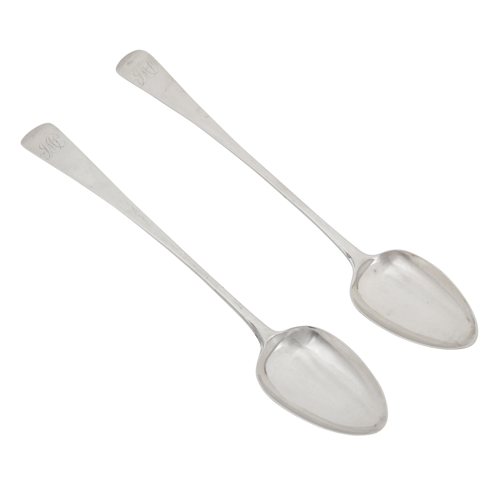 Exeter 1806/07 by William Welch II A pair of George III provincial sterling silver basting spoons (1 of 2)