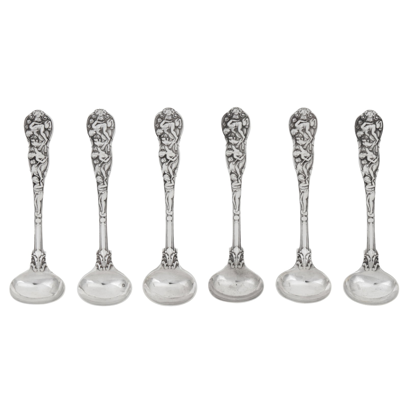 London 1901/02 by Holland, Aldwinckle and Slater A set of six Edwardian sterling silver salt spoons (1 of 5)