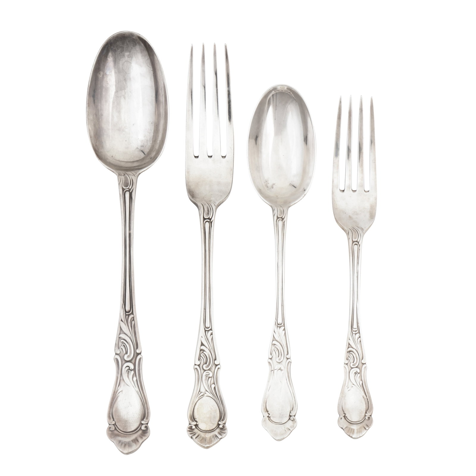 Birmingham 1895/98 by Elkington and Co A Victorian sterling silver part-table service of flatware / (1 of 2)