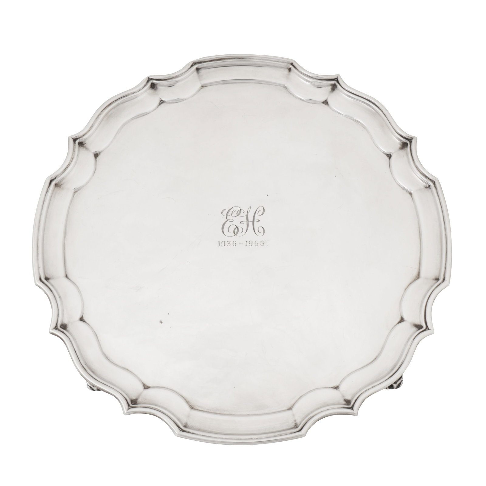 Birmingham 1966 by J B Chatterley and Sons Ltd An Elizabeth II sterling silver salver (1 of 4)