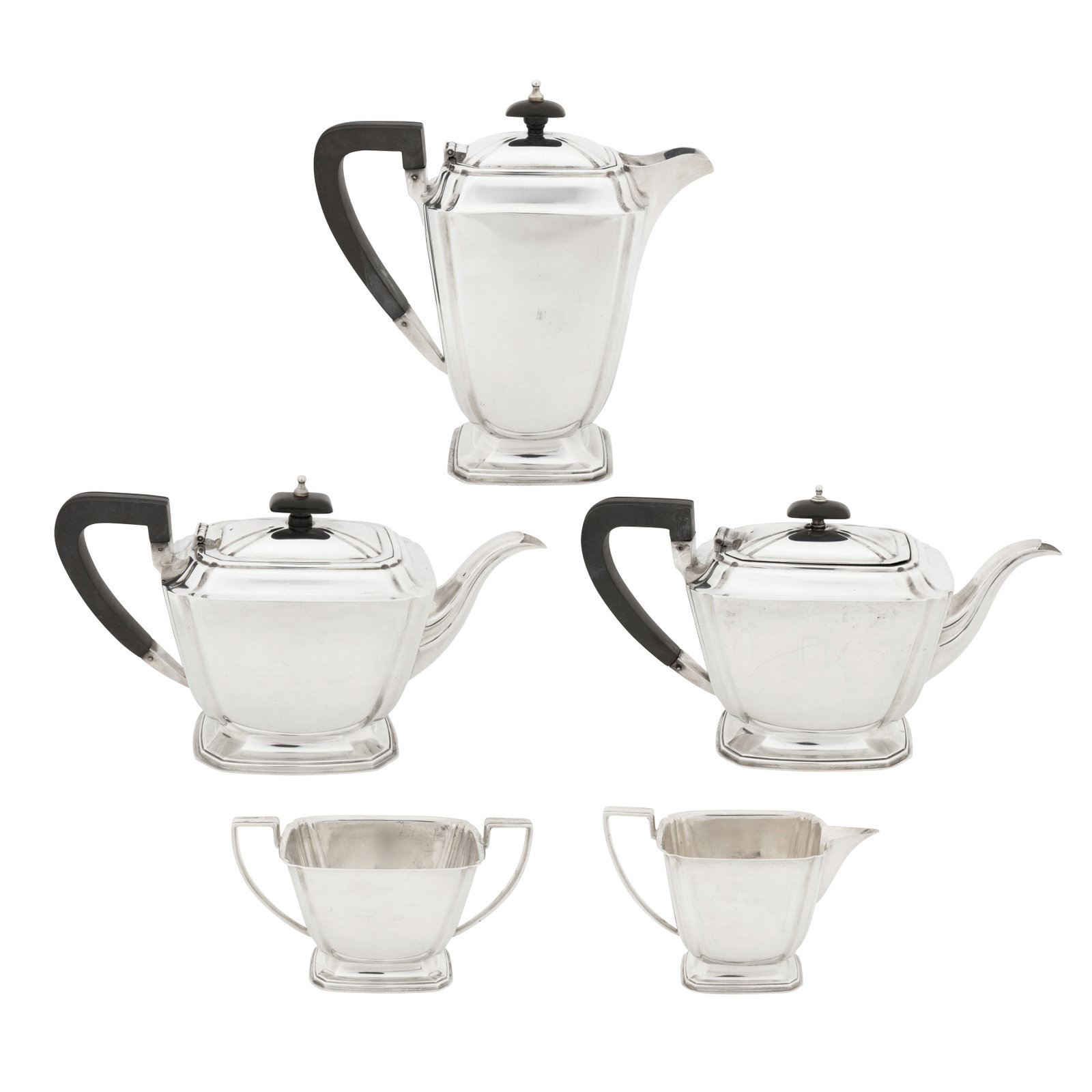 Sheffield 1945/46/65 by Henry Atkin A George VI / Elizabeth II sterling silver five-piece tea and (1 of 10)