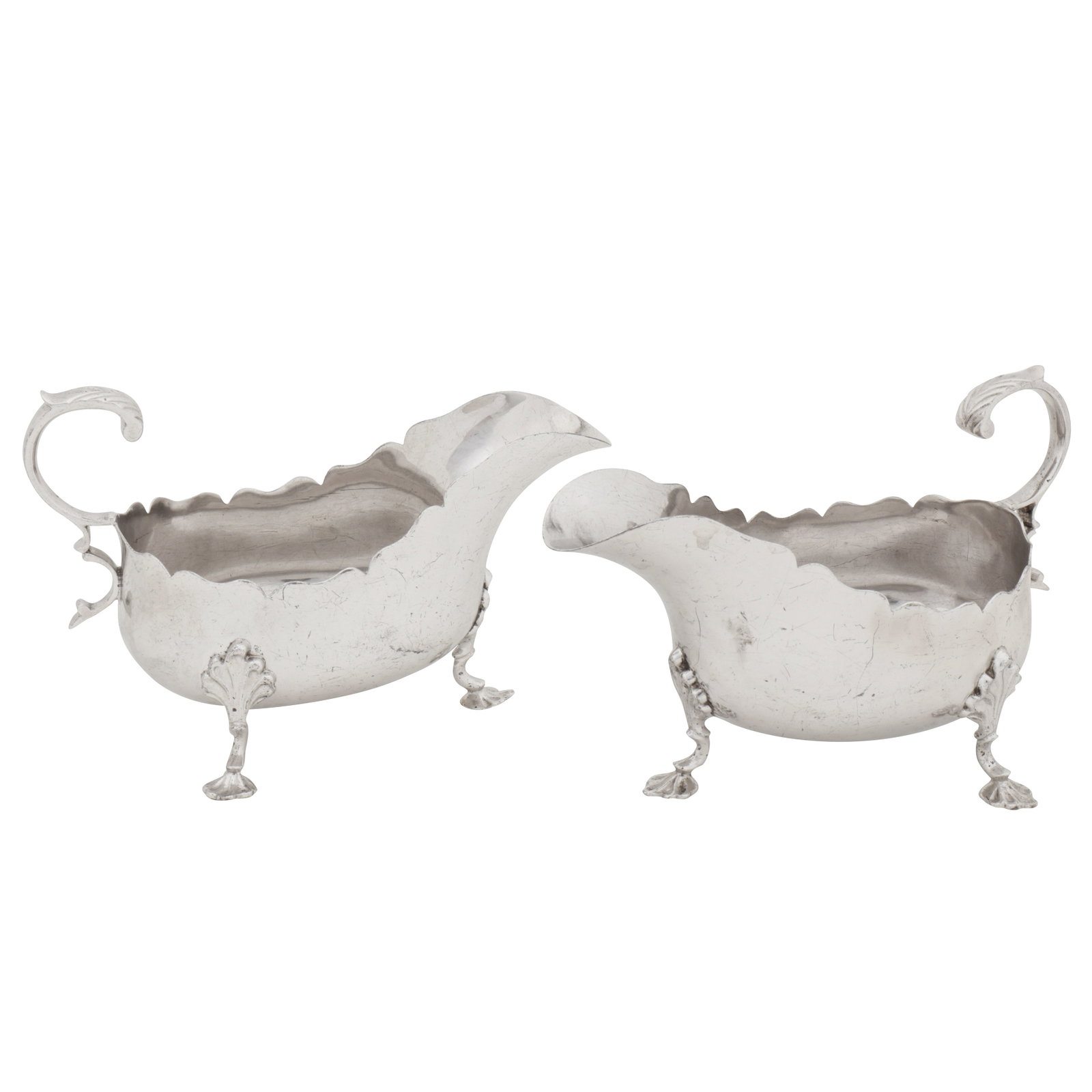 London 1925 by Thomas Edward Rawlings A pair of George V sterling silver sauce boats (1 of 5)