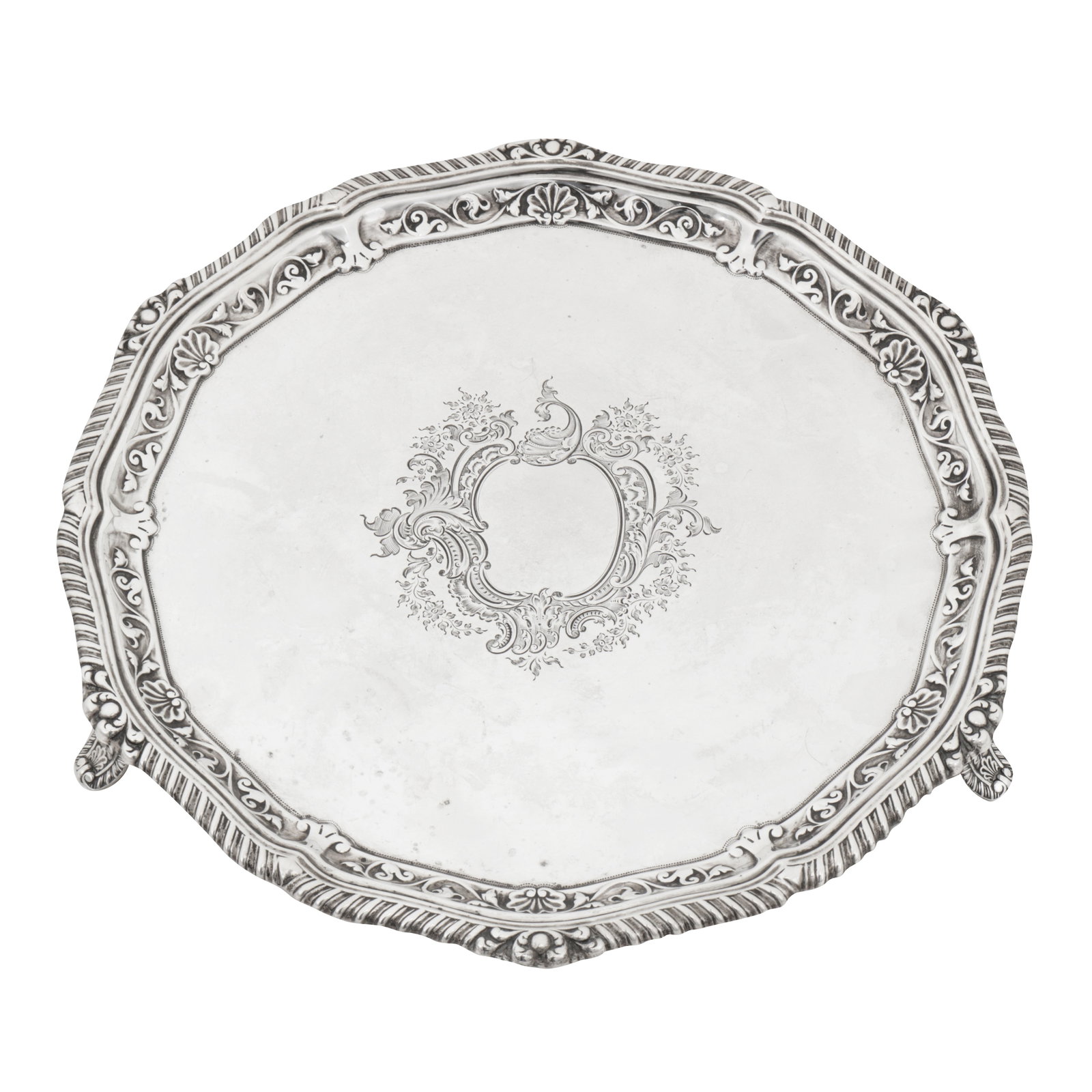 London 1910 by Jackson and Fullerton A George V sterling silver salver (1 of 4)