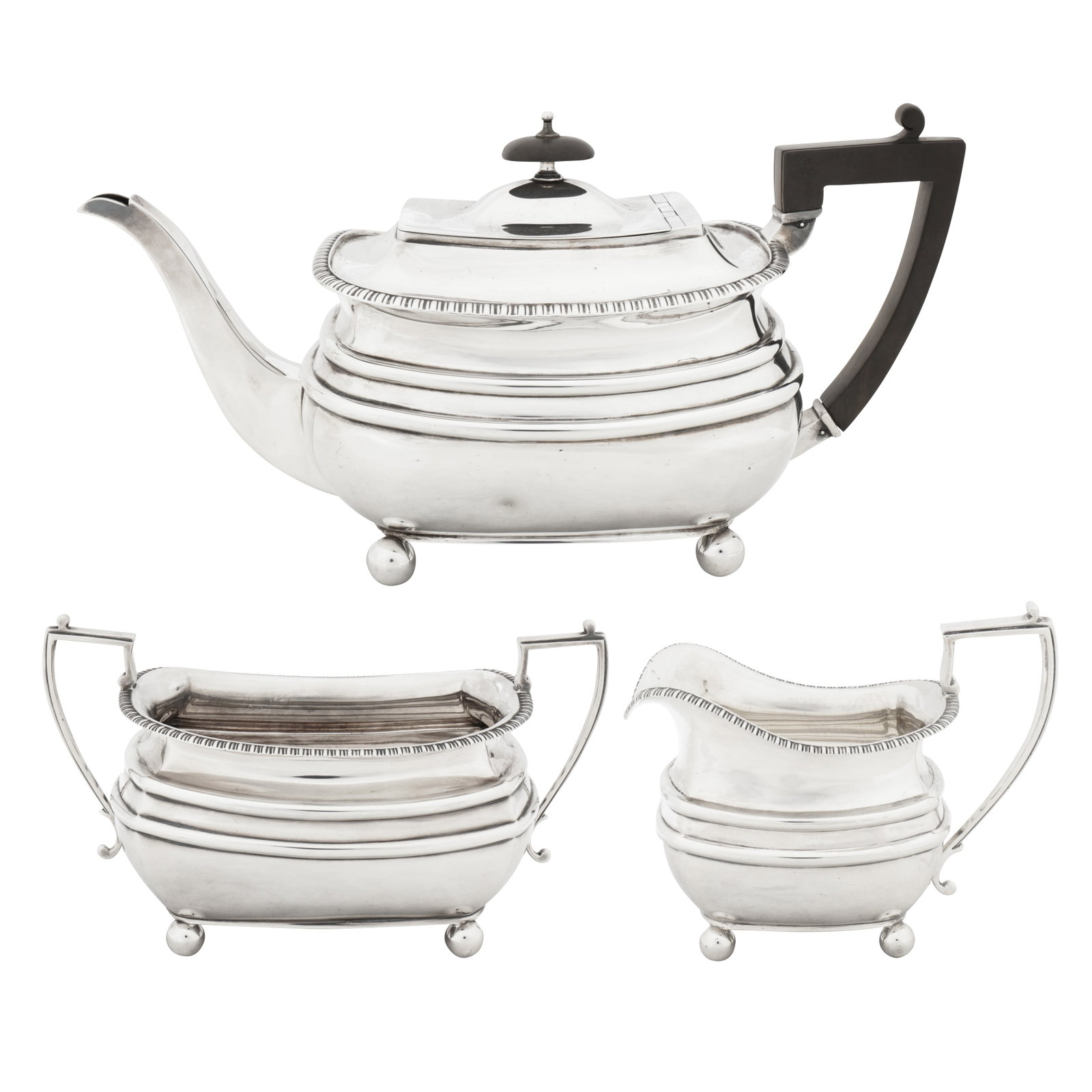 Sheffield 1903 by James Dixon and Sons An Edwardian sterling silver three-piece tea service (1 of 10)