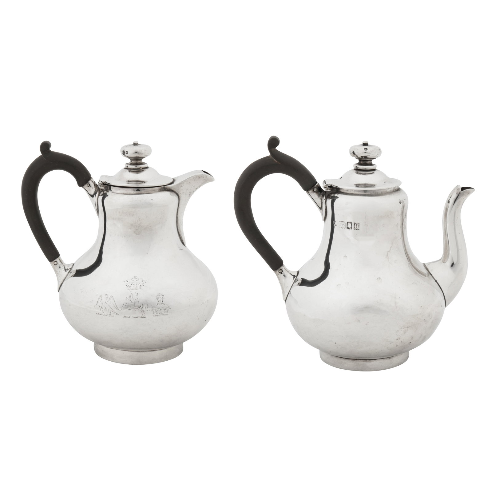 Viscount Combermere – London 1867 by Robert Garrard II (reg. 16th April 1818) A Victorian sterling: Viscount Combermere – London 1867 by Robert Garrard II (reg. 16th April 1818) A Victorian sterling silver bachelor hot water pot Of plain baluster form upon a collet foot, with a short spout opposit