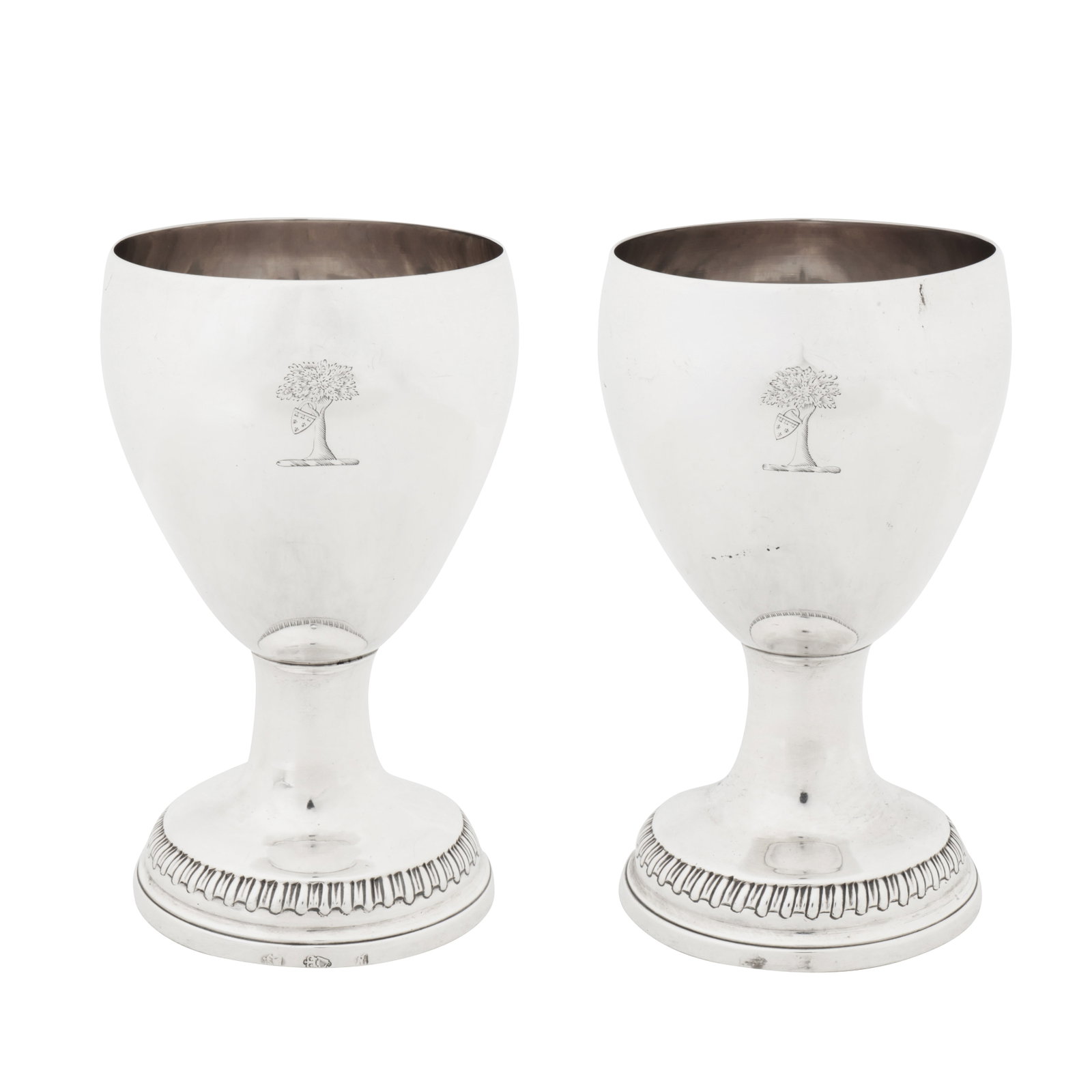 Dublin circa 1770 by William Homer (active 1754-1773) A pair of George III Irish sterling silver (1 of 4)