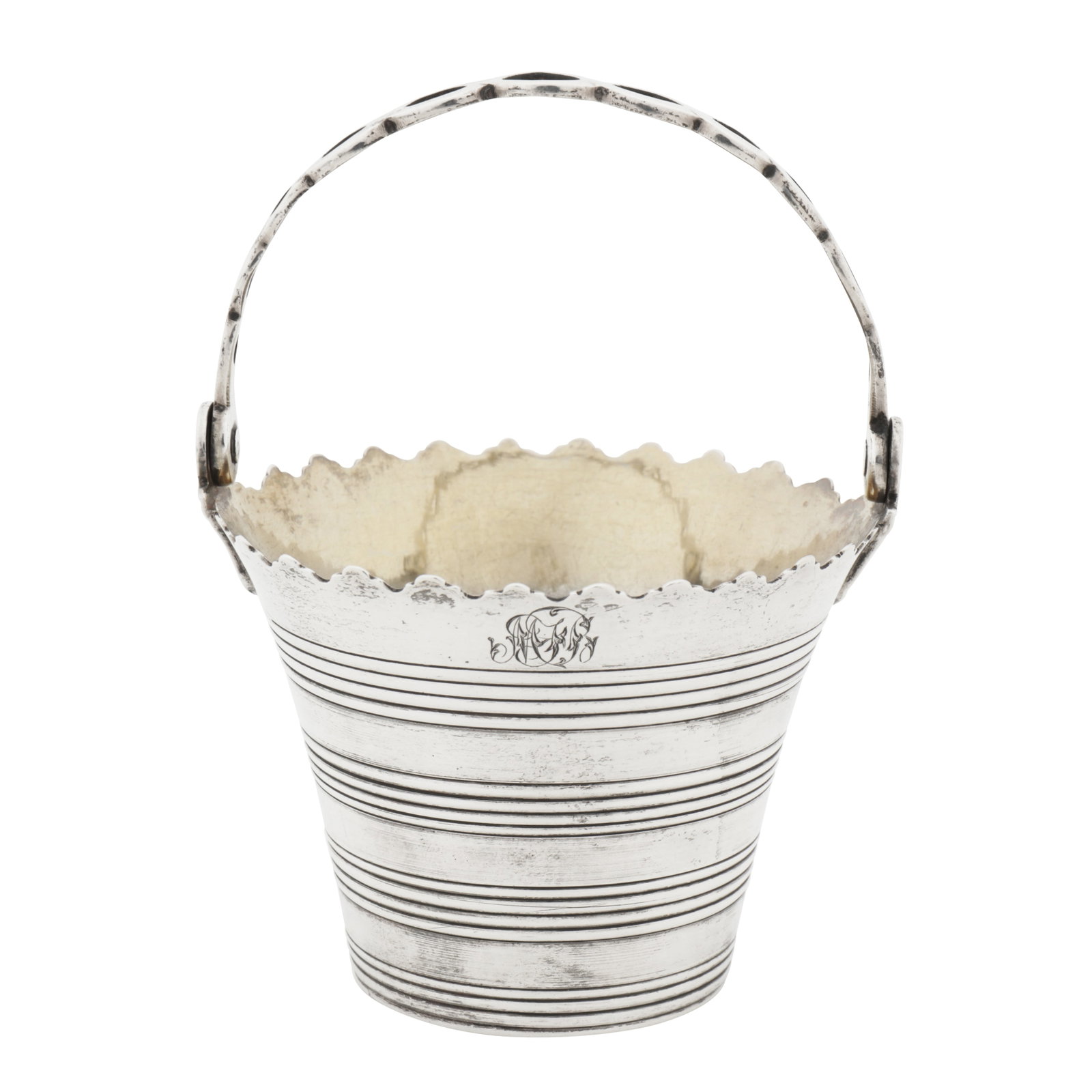 London 1762 by George Ibbot (overstriking himself) An early George III sterling silver cream pail (1 of 5)