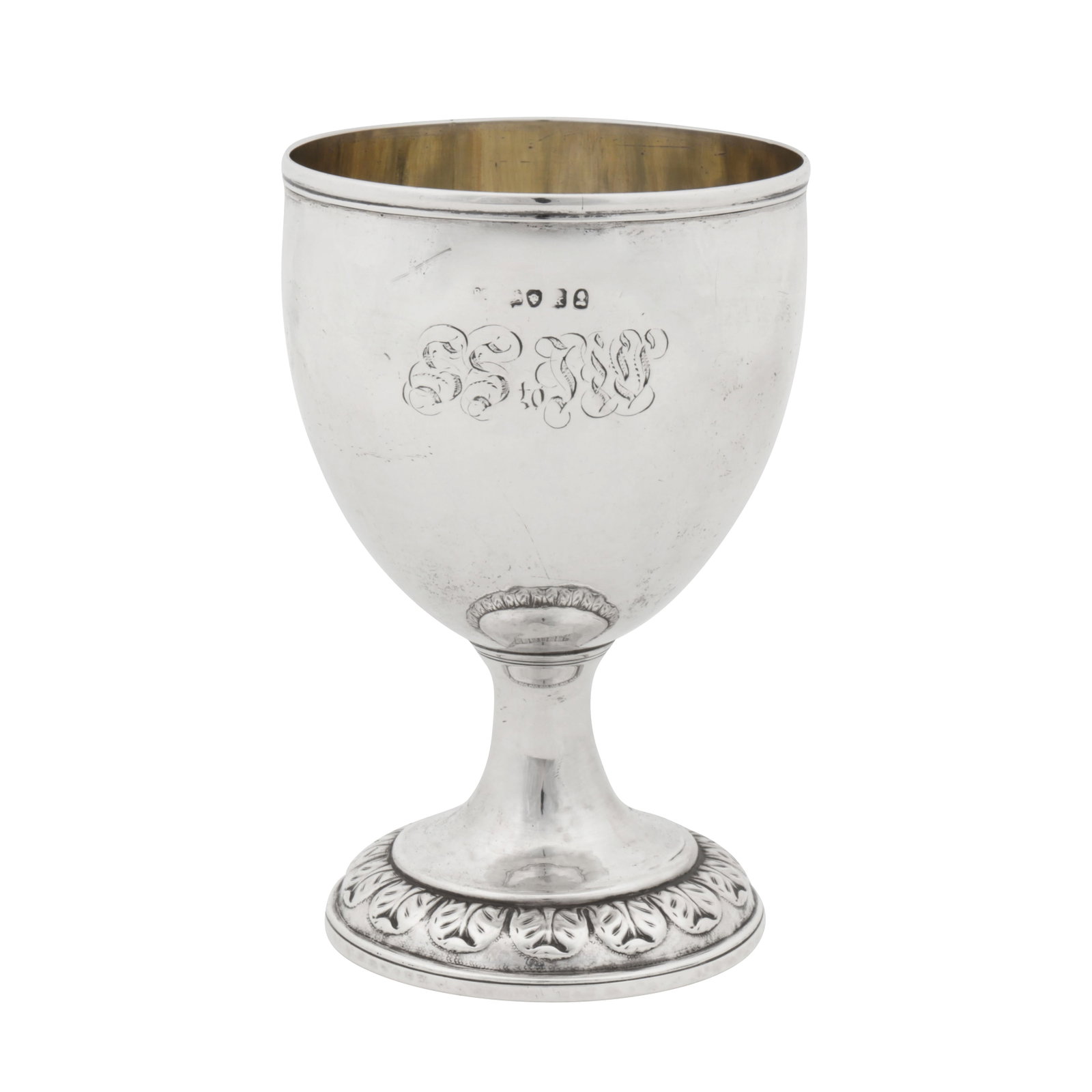 London 1825 by Rebecca Emes and Edward Barnard A George IV sterling silver wine goblet (1 of 4)