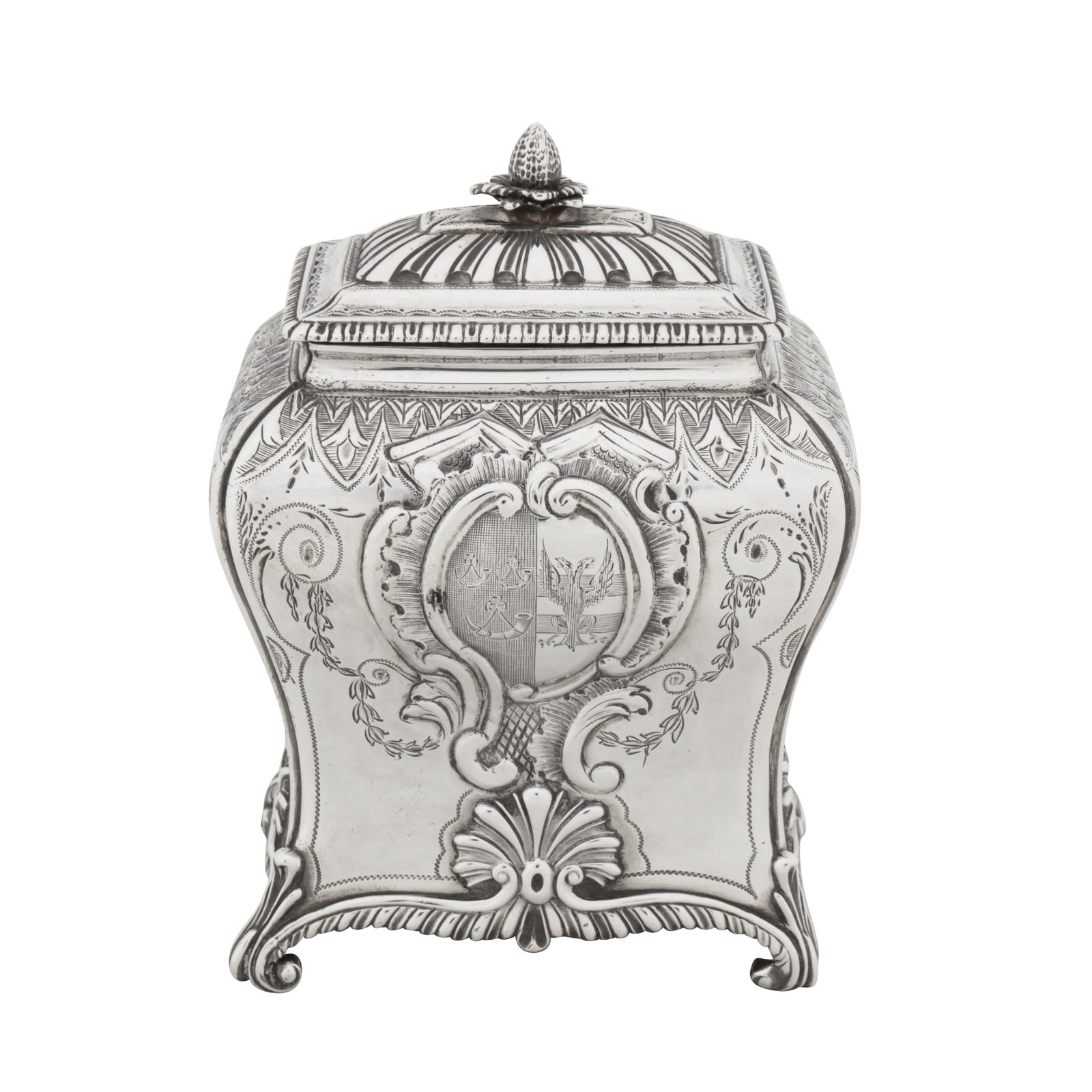 London 1761 by Pierre or Peter Gillois (reg. 20th Nov 1754) An early George III sterling silver tea (1 of 5)