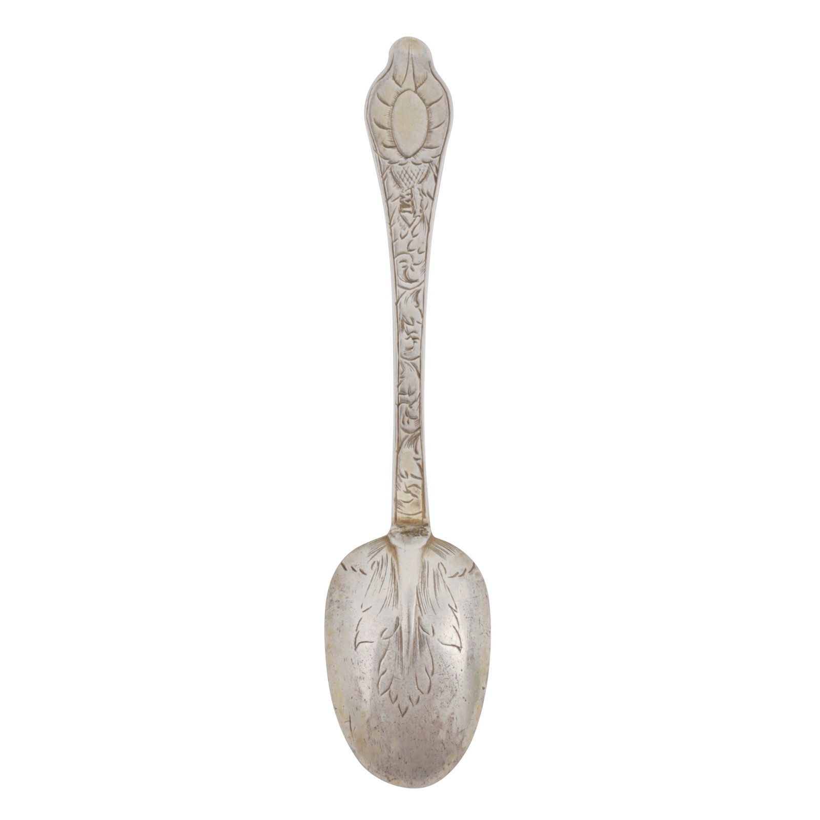 London circa 1695 by WI a fish above A William III silver teaspoon (1 of 3)