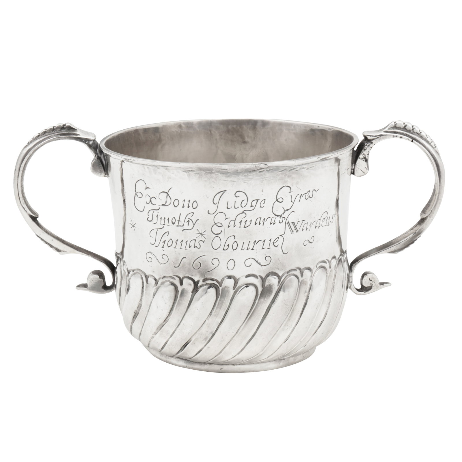 London 1690 by Jonah Kirke (Jackson’s p.169) A William and Mary sterling silver twin handled (1 of 6)