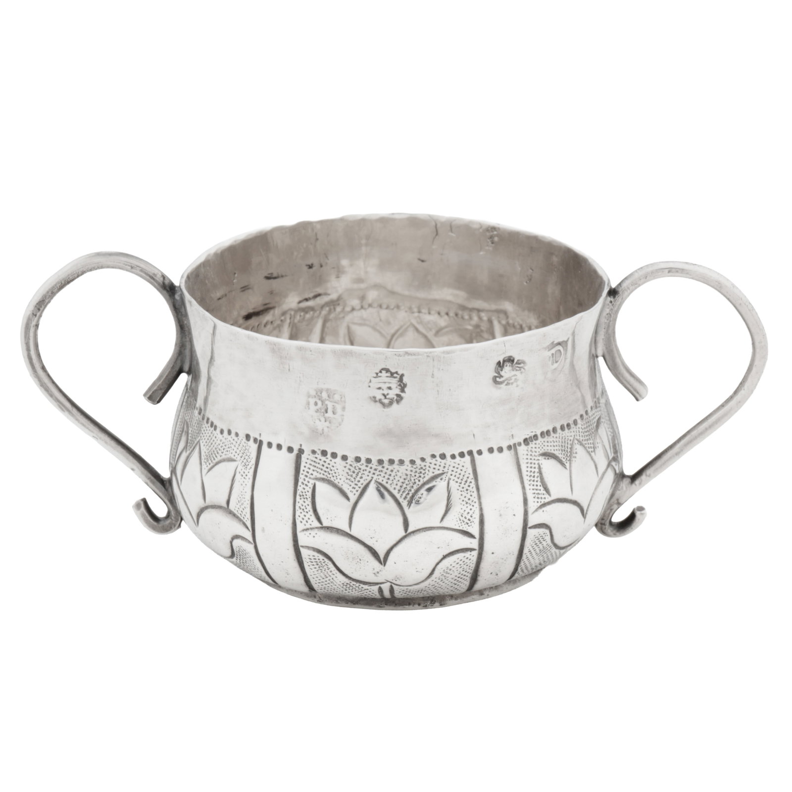 London 1661 by PD, probably Peter Downham (free. 6th April 1655) An early Charles II sterling silver (1 of 6)