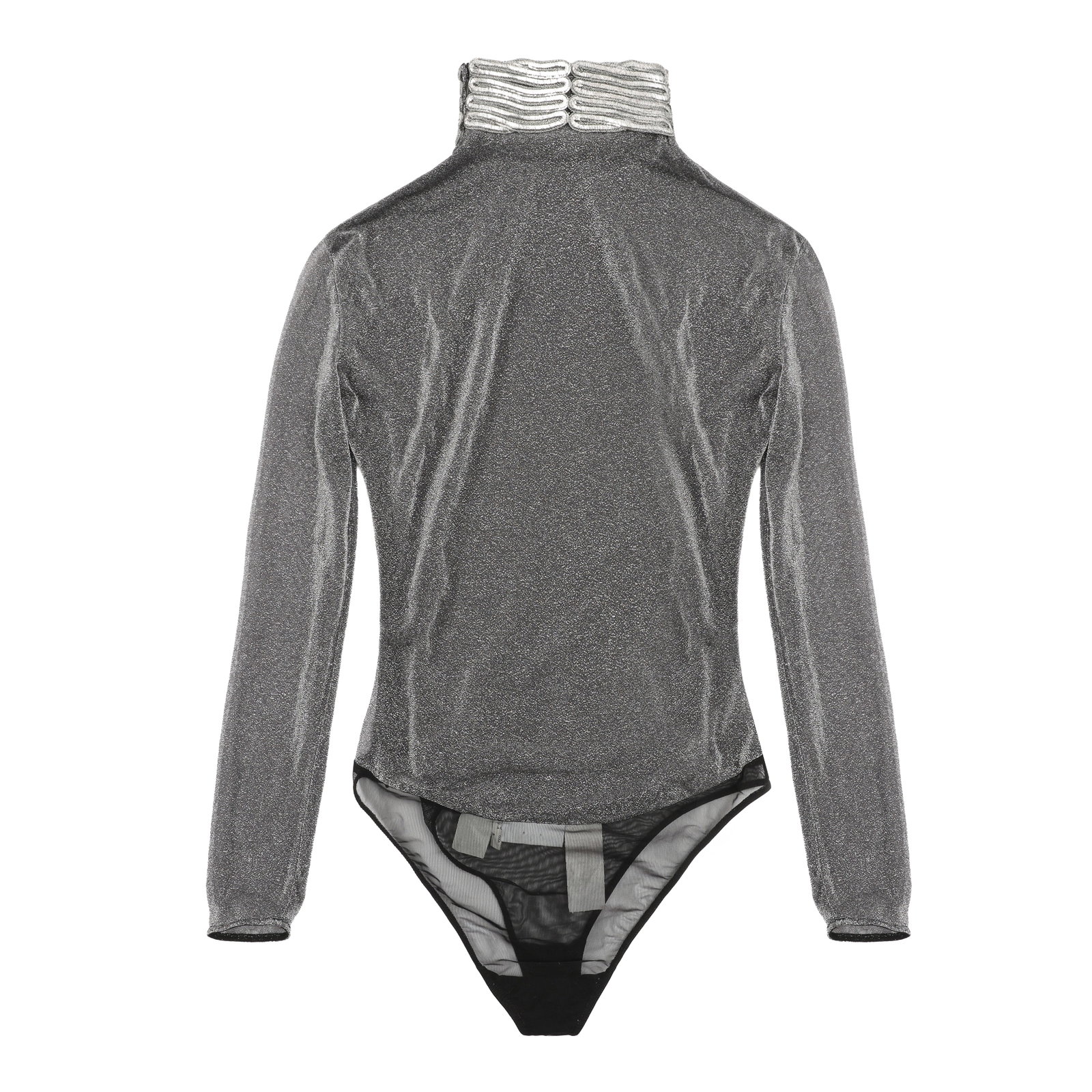 Gianfranco Ferre Silver Lurex Bodysuit - Size 12 - 2