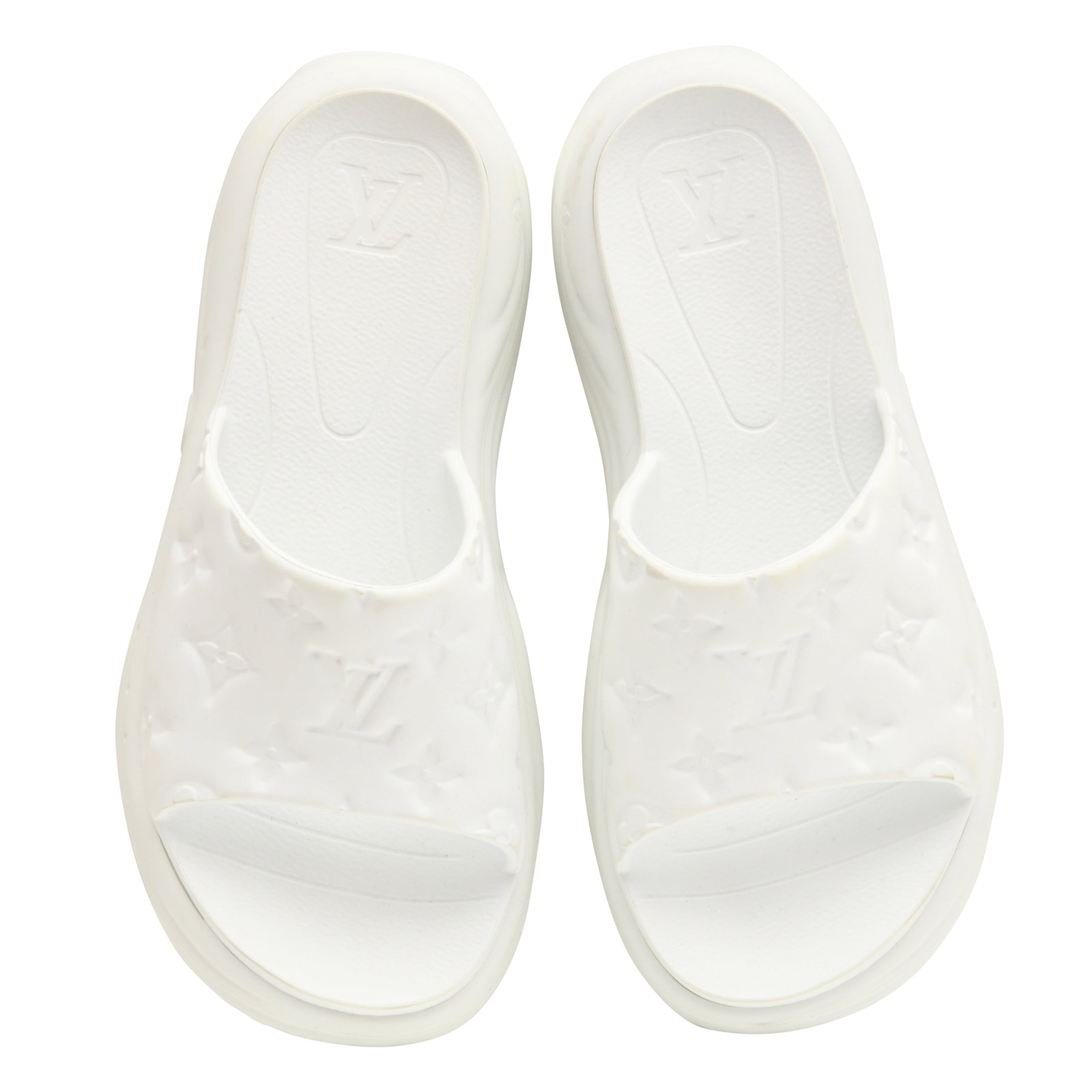 Louis Vuitton White Pool 55 Flat Comfort Mule - Size 39 - 2