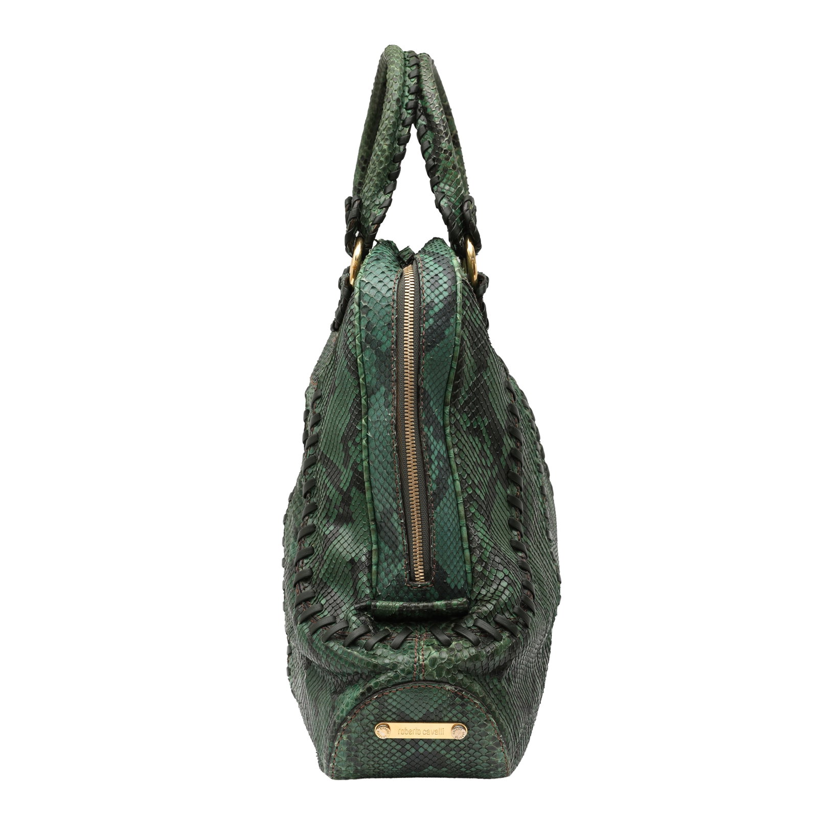 λ Roberto Cavalli Green Python Tote - 2